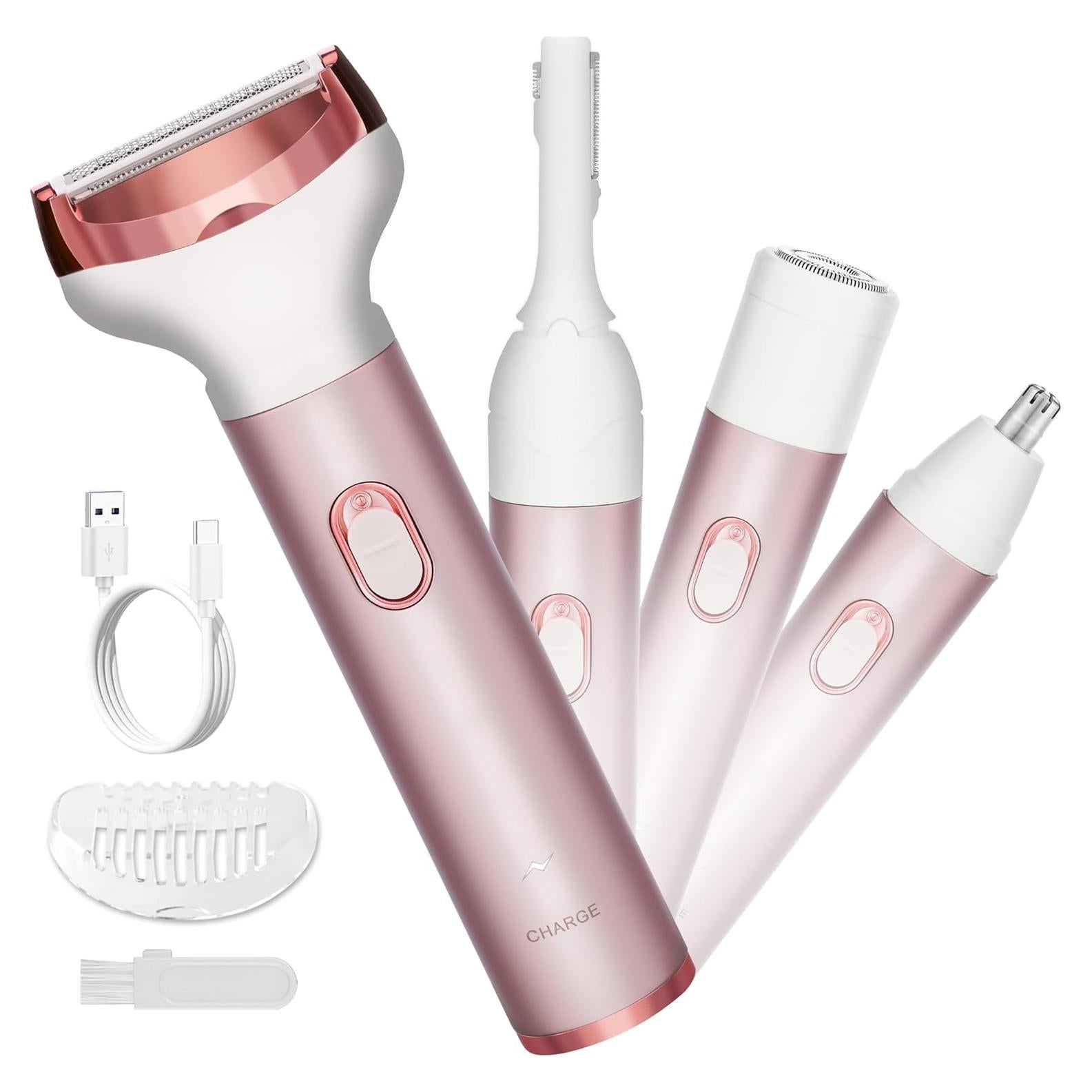 Afeitadora eléctrica para mujeres MKIOVH 4 en 1 Rosa