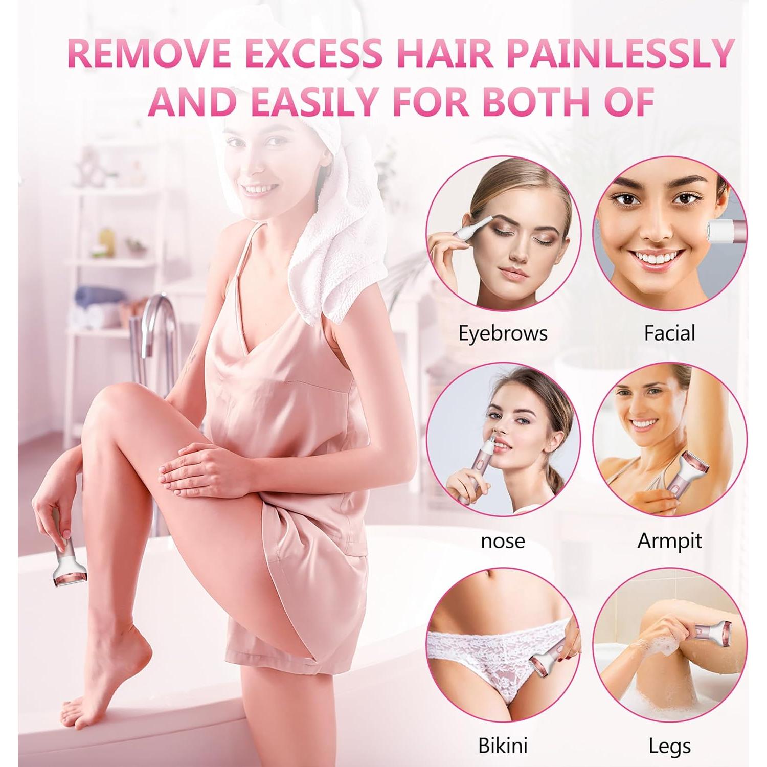 Afeitadora eléctrica para mujeres MKIOVH 4 en 1 Rosa