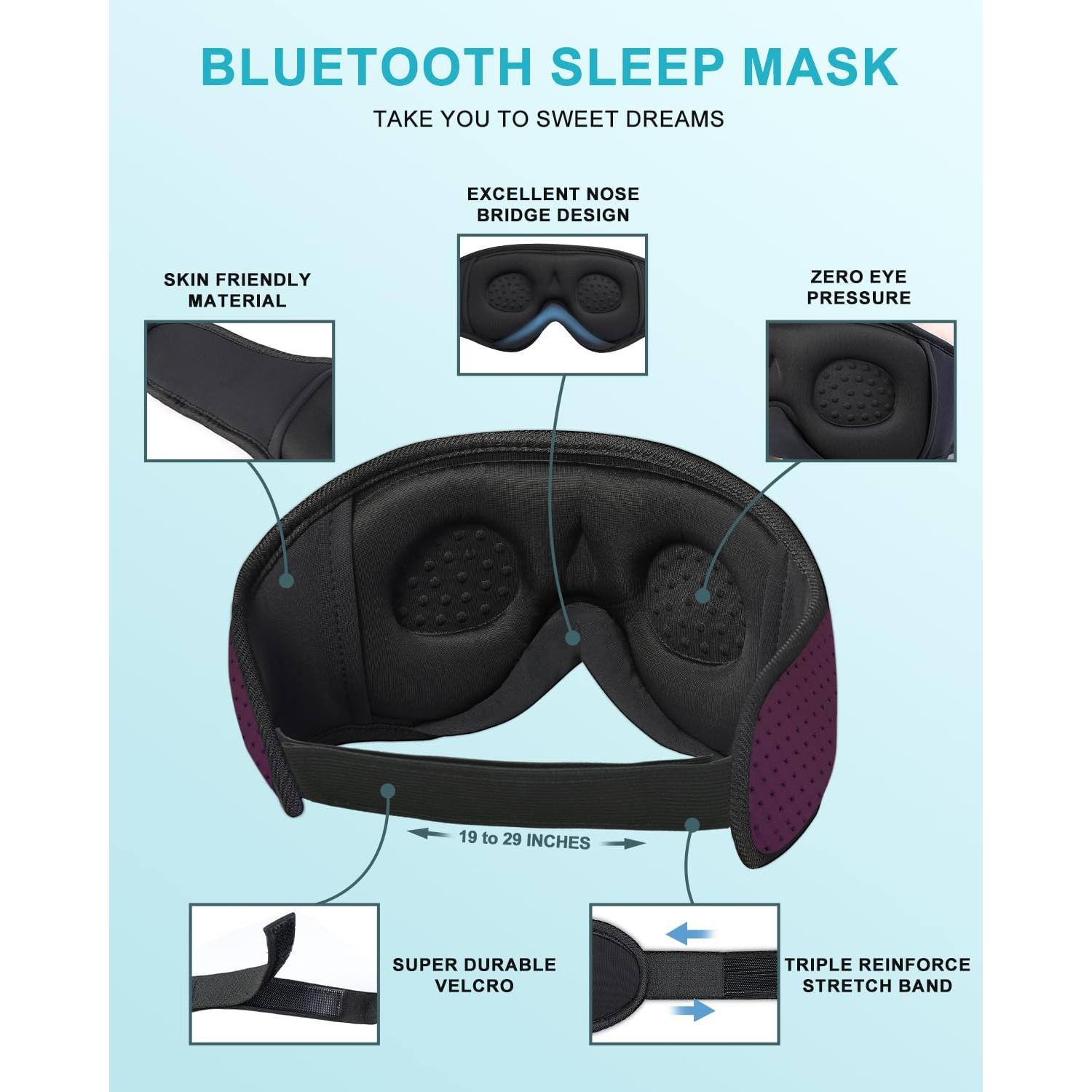 Auriculares para dormir Bluetooth LC-dolida 3D Rojo 119g