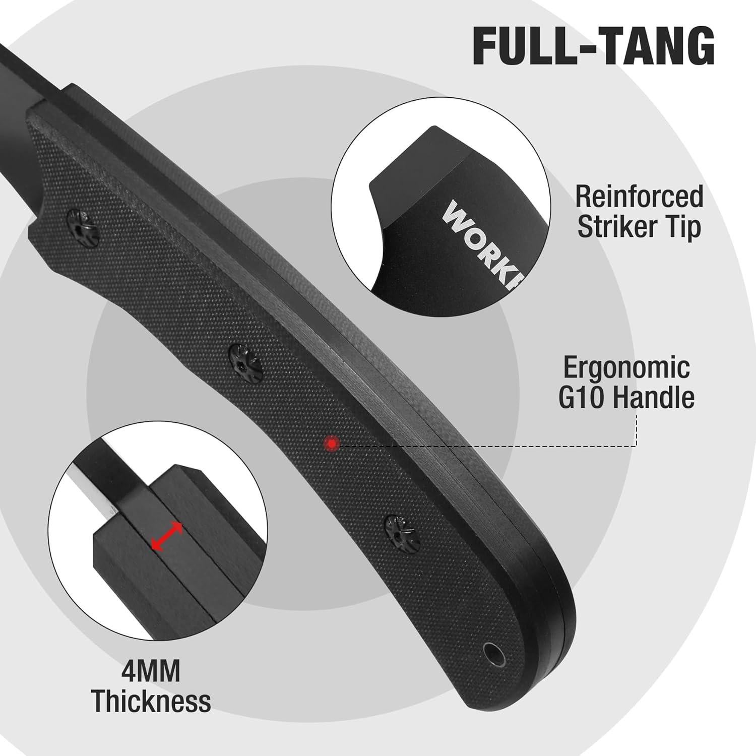 Conjunto Cuchillo y Hacha WORKPRO - Táctico y Camping