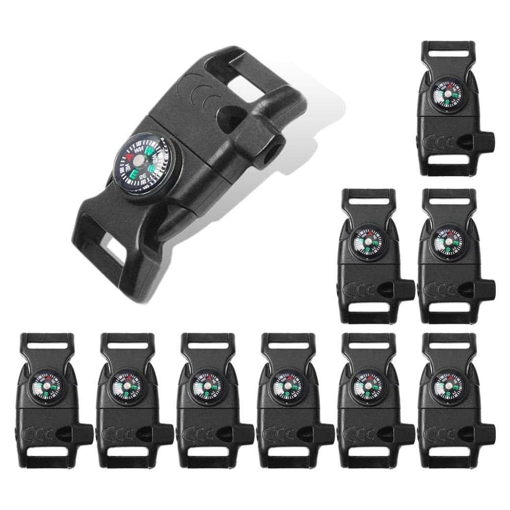 Kit de Supervivencia CooBigo 10 Piezas: Brújula, Silbato, Iniciador de Fuego