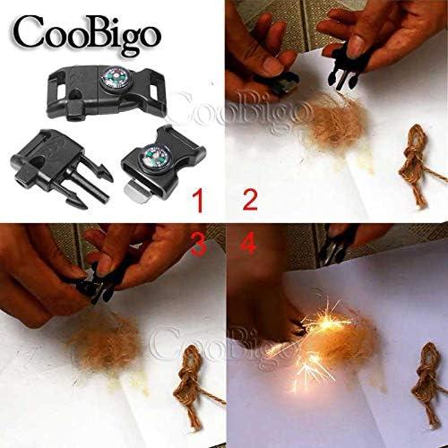 Kit de Supervivencia CooBigo 10 Piezas: Brújula, Silbato, Iniciador de Fuego