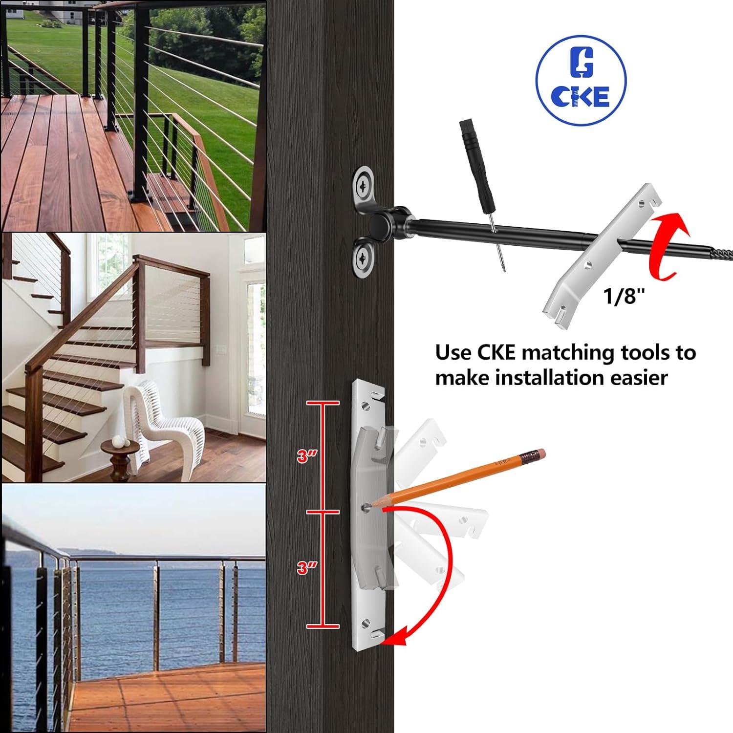 Kit de Hardware para Barandilla de Cable CKE 10 Pares 1/8" Acero Inoxidable