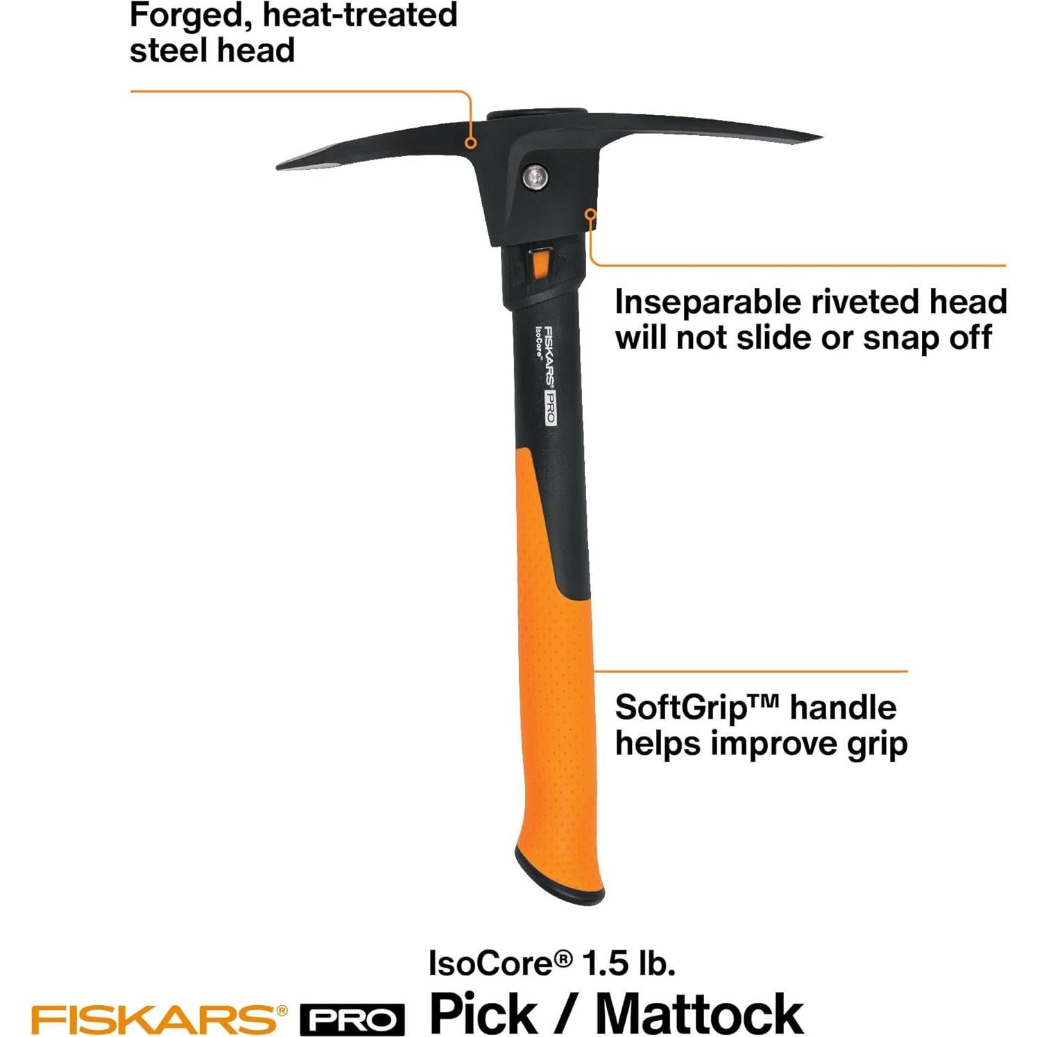 Pico Mattock Fiskars Pro IsoCore 0.68 kg Mango Antideslizante