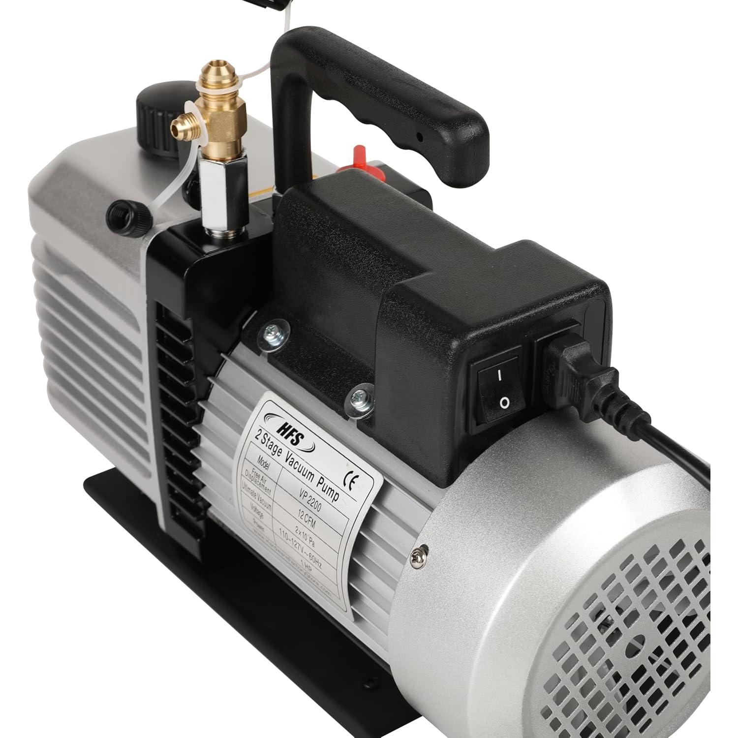 Bomba de Vacío HFS VP2200-NS 12 CFM 1HP 110V 2 Etapas