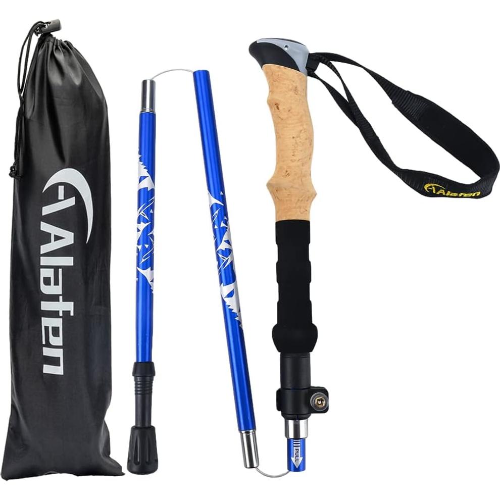 Bastón de Senderismo A Alafen Plegable Aluminio 7075 Azul
