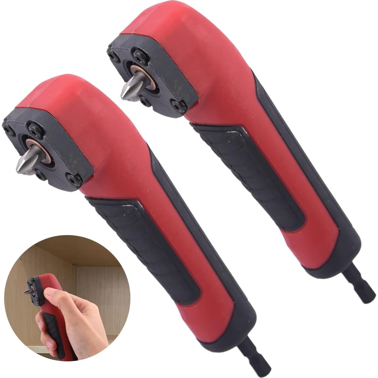 Adaptador de Ángulo Recto CALIDAKA 2pcs para Destornillador 18V