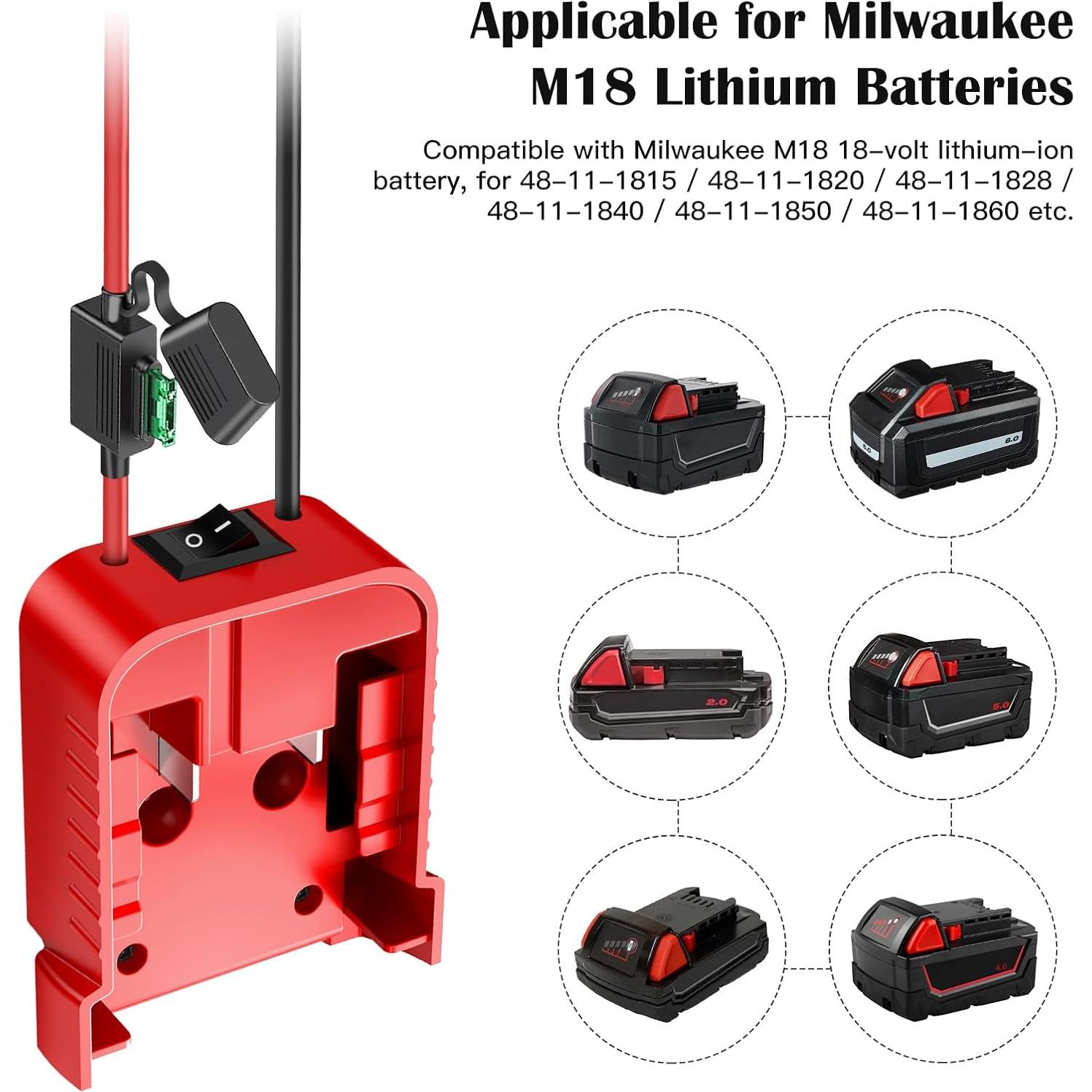 Adaptador de Rueda de Poder CHoiKWong para Batería Milwaukee M18 18V