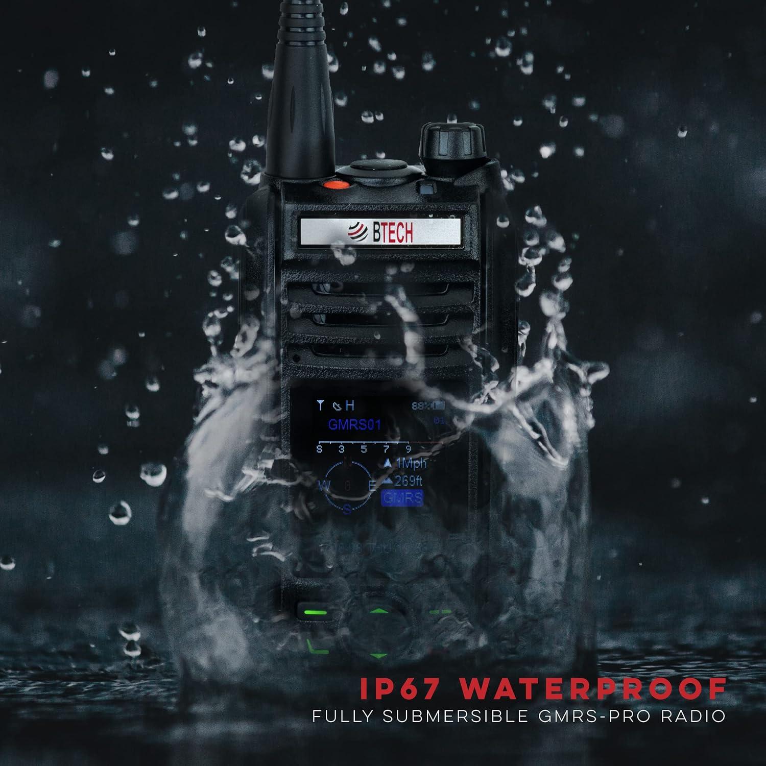 Radio GMRS BTECH GMRS-PRO 5W IP67 Bluetooth GPS Mensajería