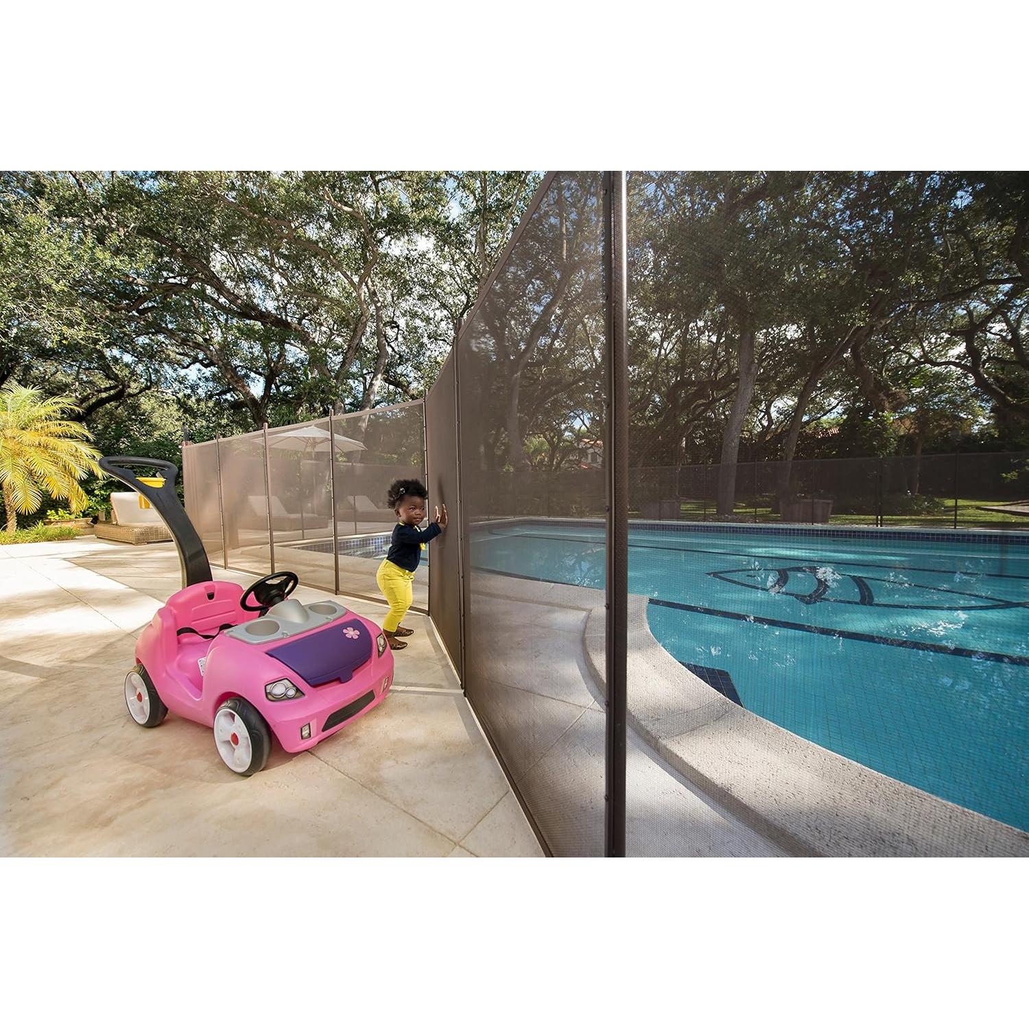 Valla de piscina Life Saver DIY 4 pies x 12 pies negra con puerta