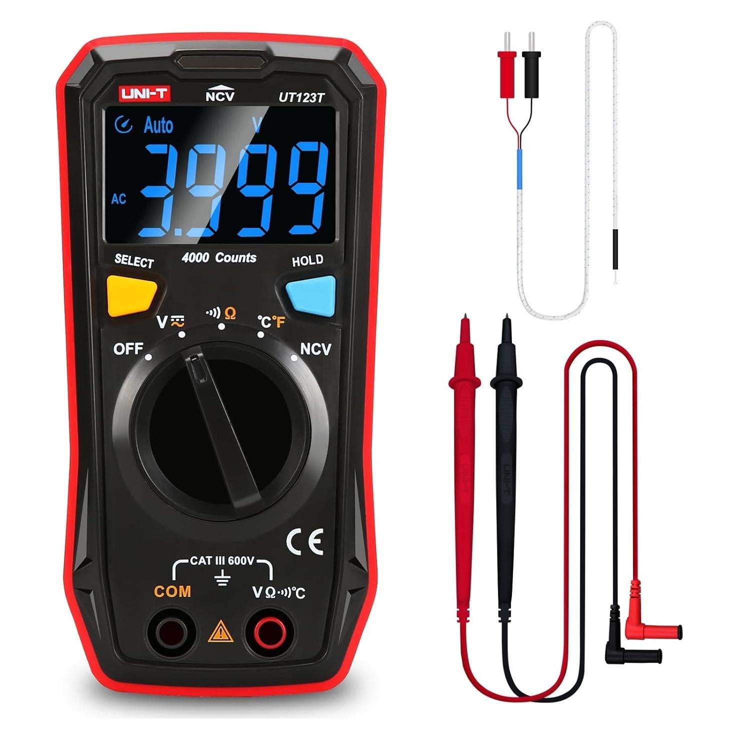 Multímetro Digital UNI-T UT123T con Rango Automático y Termopar