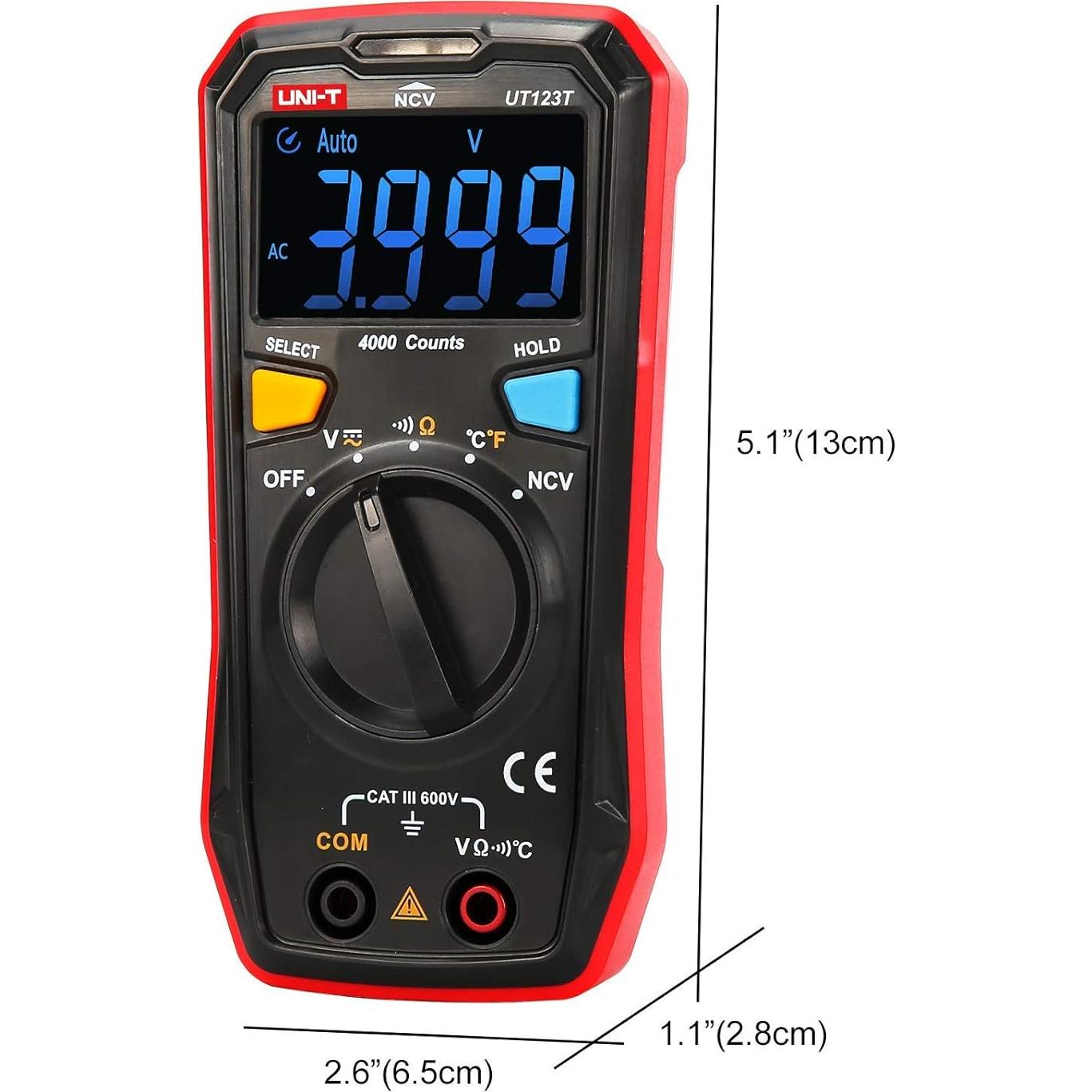 Multímetro Digital UNI-T UT123T con Rango Automático y Termopar