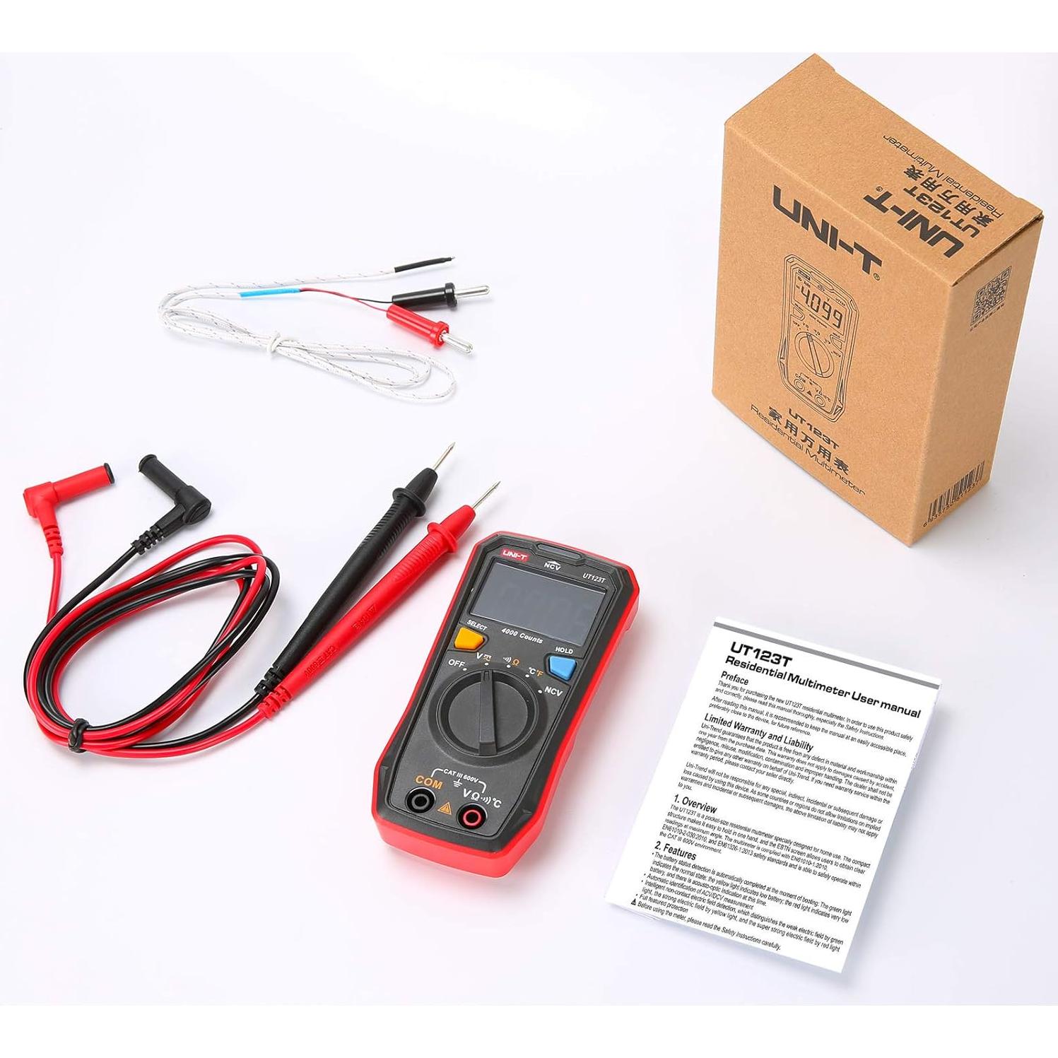 Multímetro Digital UNI-T UT123T con Rango Automático y Termopar