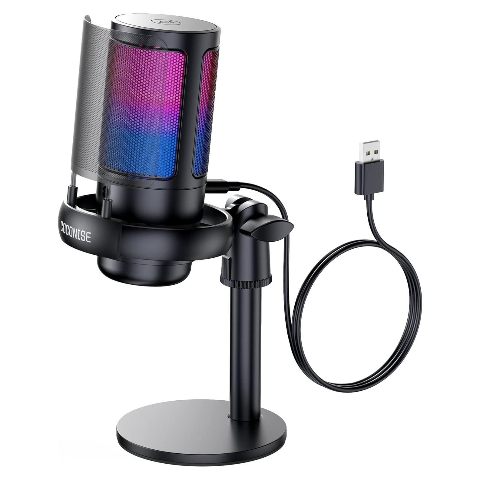 Micrófono Gaming COCONISE ME6S USB con RGB y Soporte