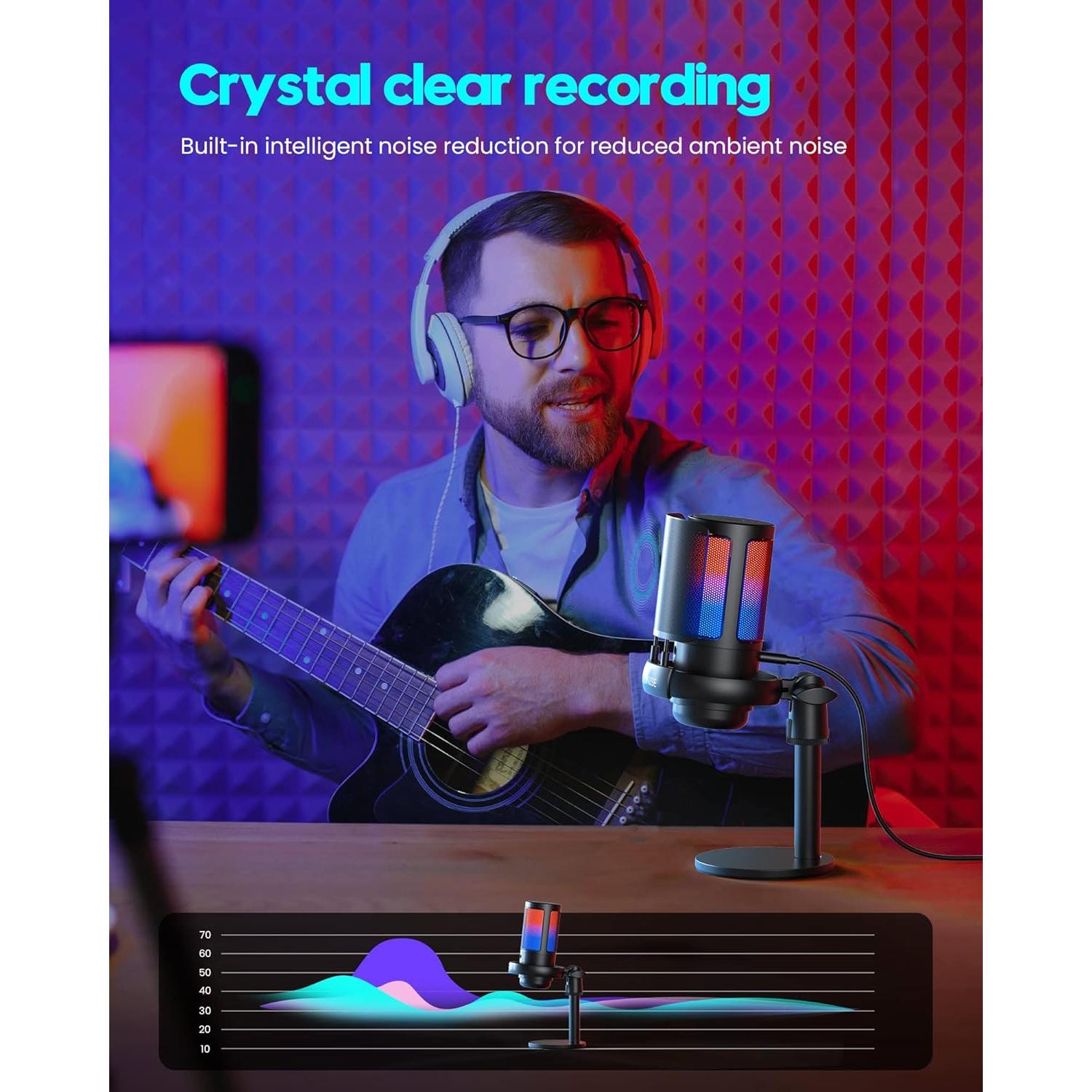 Micrófono Gaming COCONISE ME6S USB con RGB y Soporte