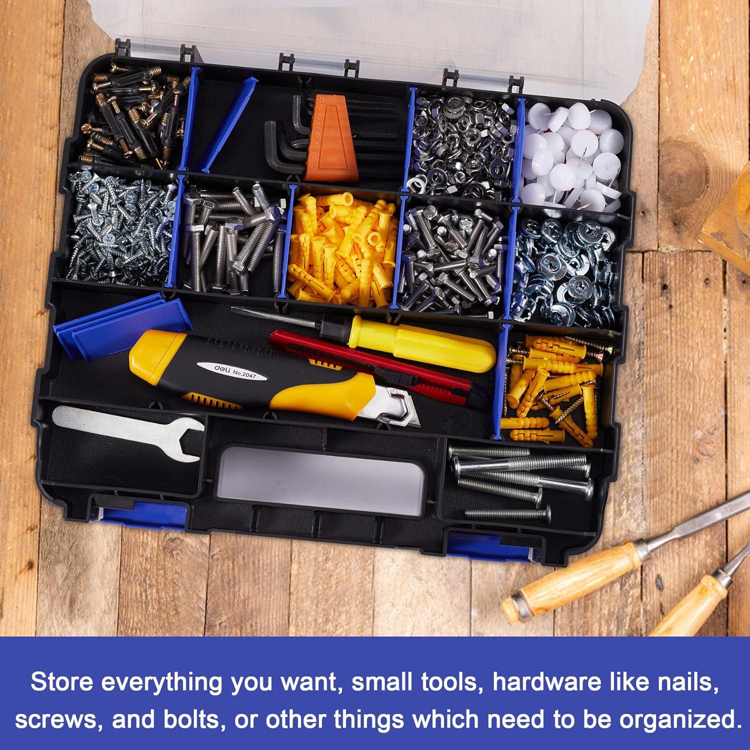 Caja Organizadora de Herramientas AIDY-PRO 34 Compartimentos Azul