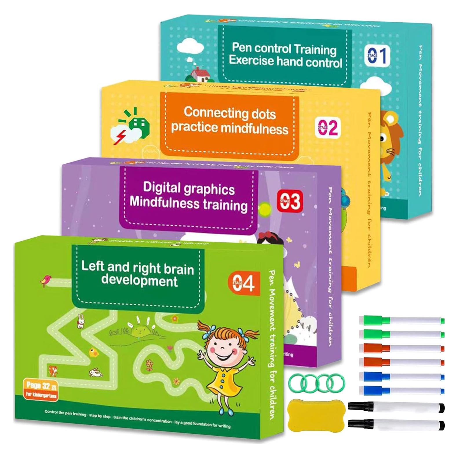 Cuaderno Scribble Smart 4PCS para Niños 3-5 Años