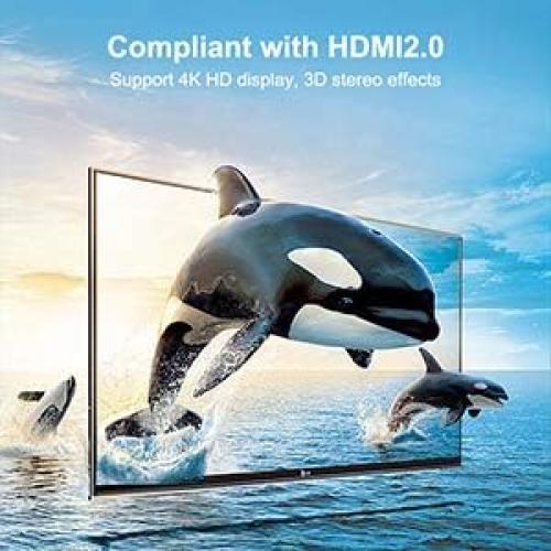 Adaptador HDMI Corto VCE Macho a Hembra 4K 3D 20cm