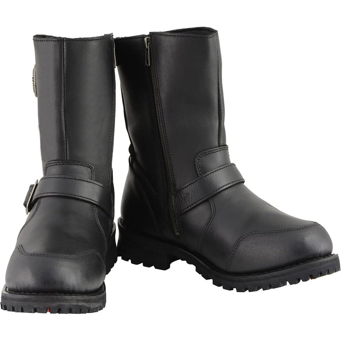 Botas de motocicleta Milwaukee Leather 9" cuero negro MBM9090