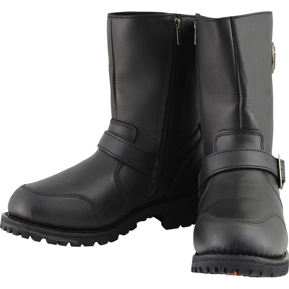 Botas de motocicleta Milwaukee Leather 9" cuero negro MBM9090