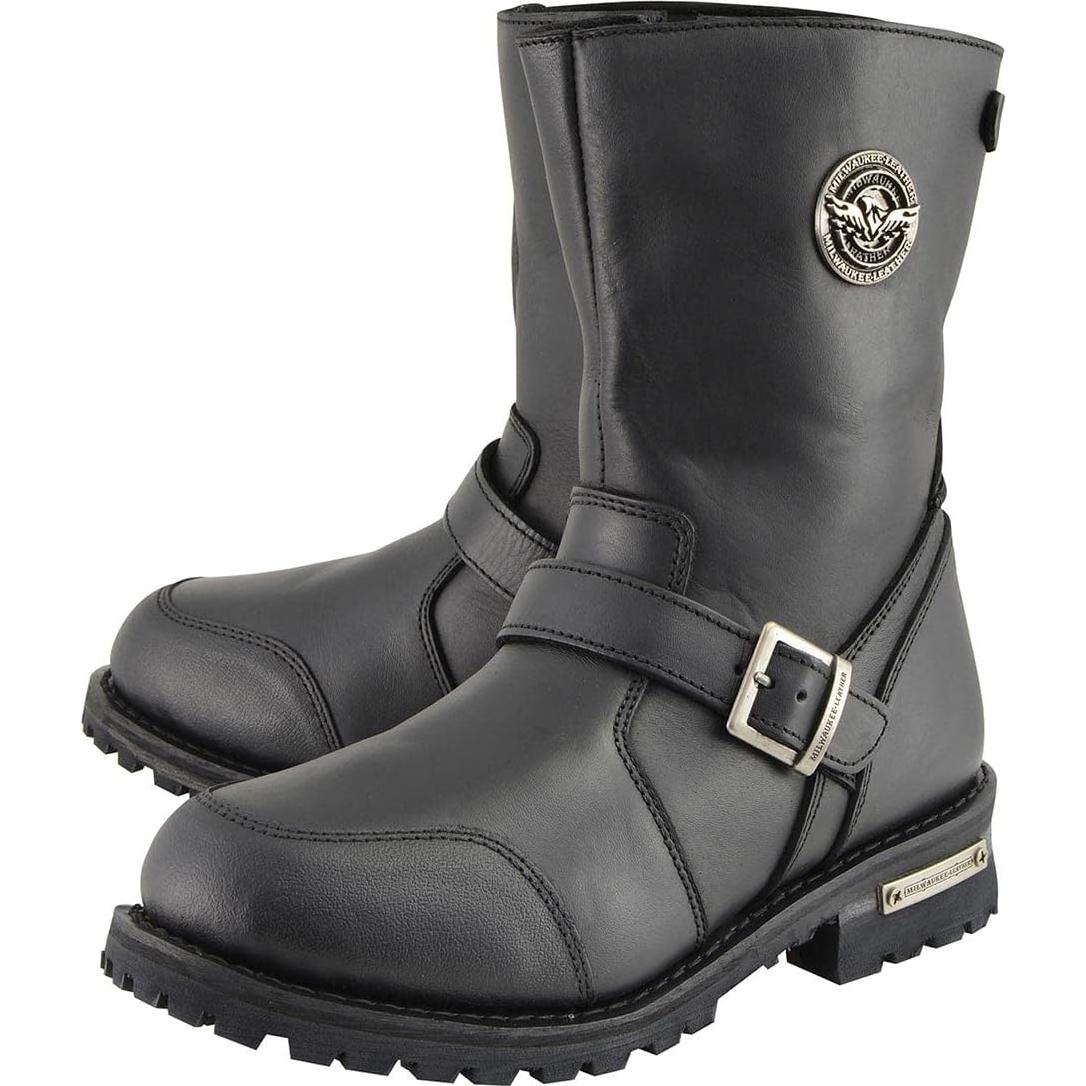 Botas de motocicleta Milwaukee Leather 9" cuero negro MBM9090