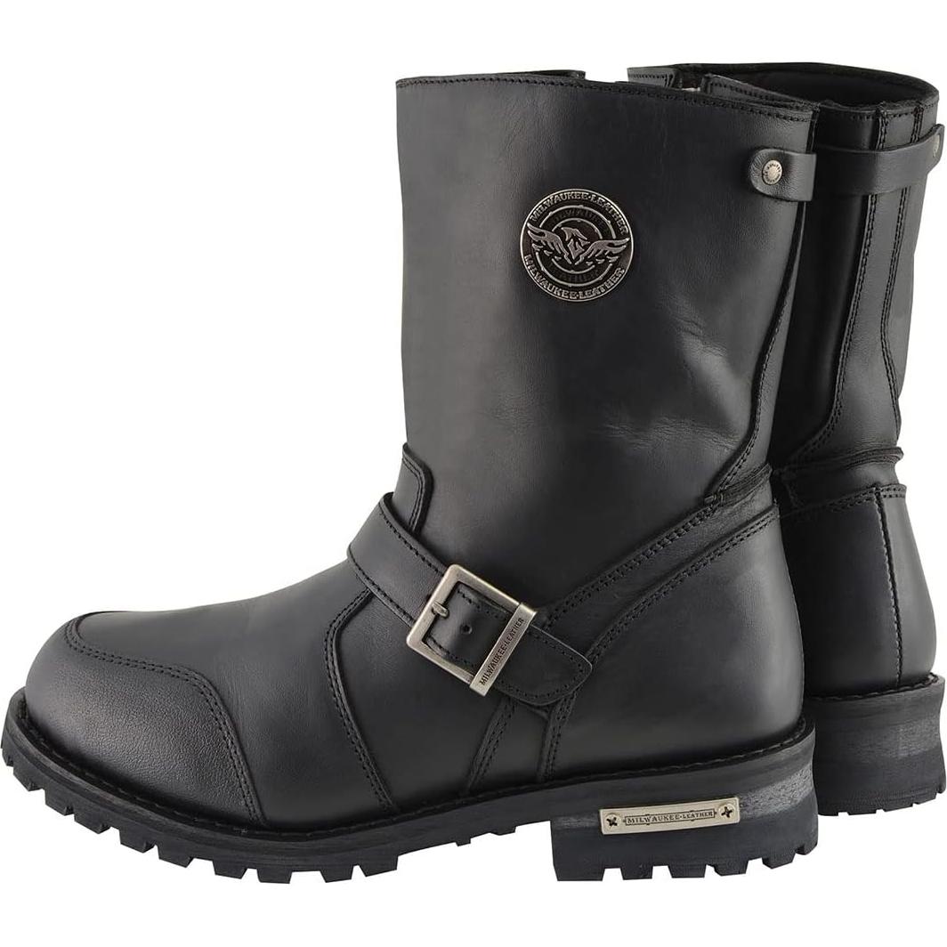 Botas de motocicleta Milwaukee Leather 9" cuero negro MBM9090