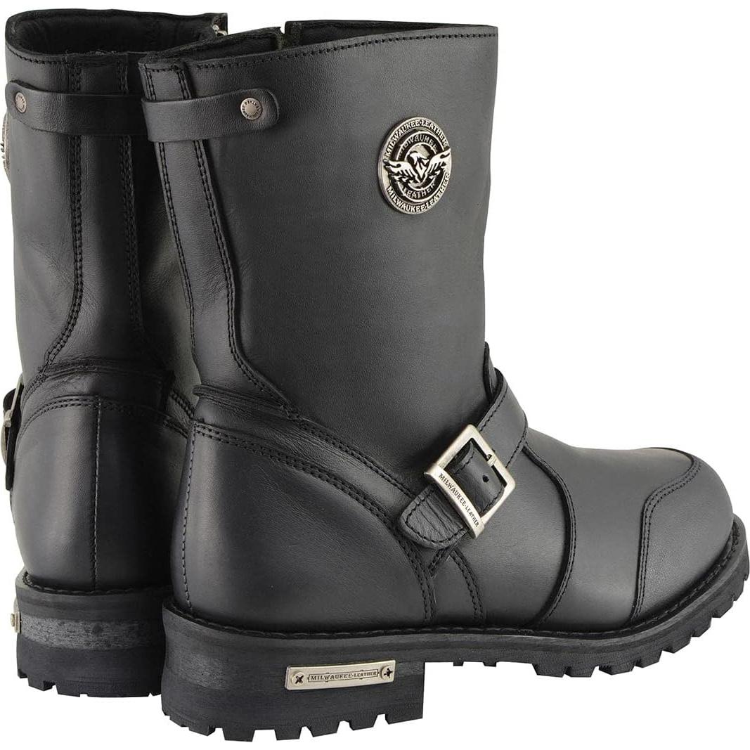 Botas de motocicleta Milwaukee Leather 9" cuero negro MBM9090