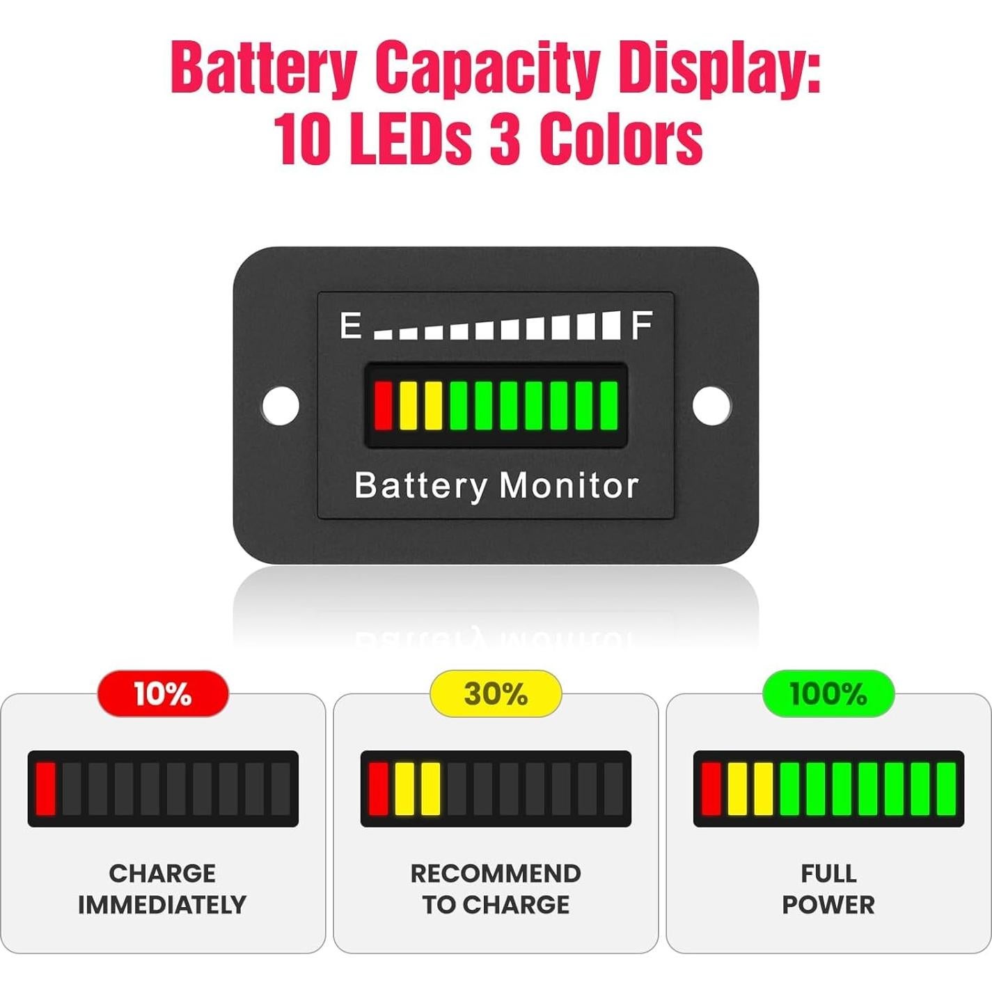 Medidor de Batería LED OBDResource 12V 24V 36V 48V 60V 72V