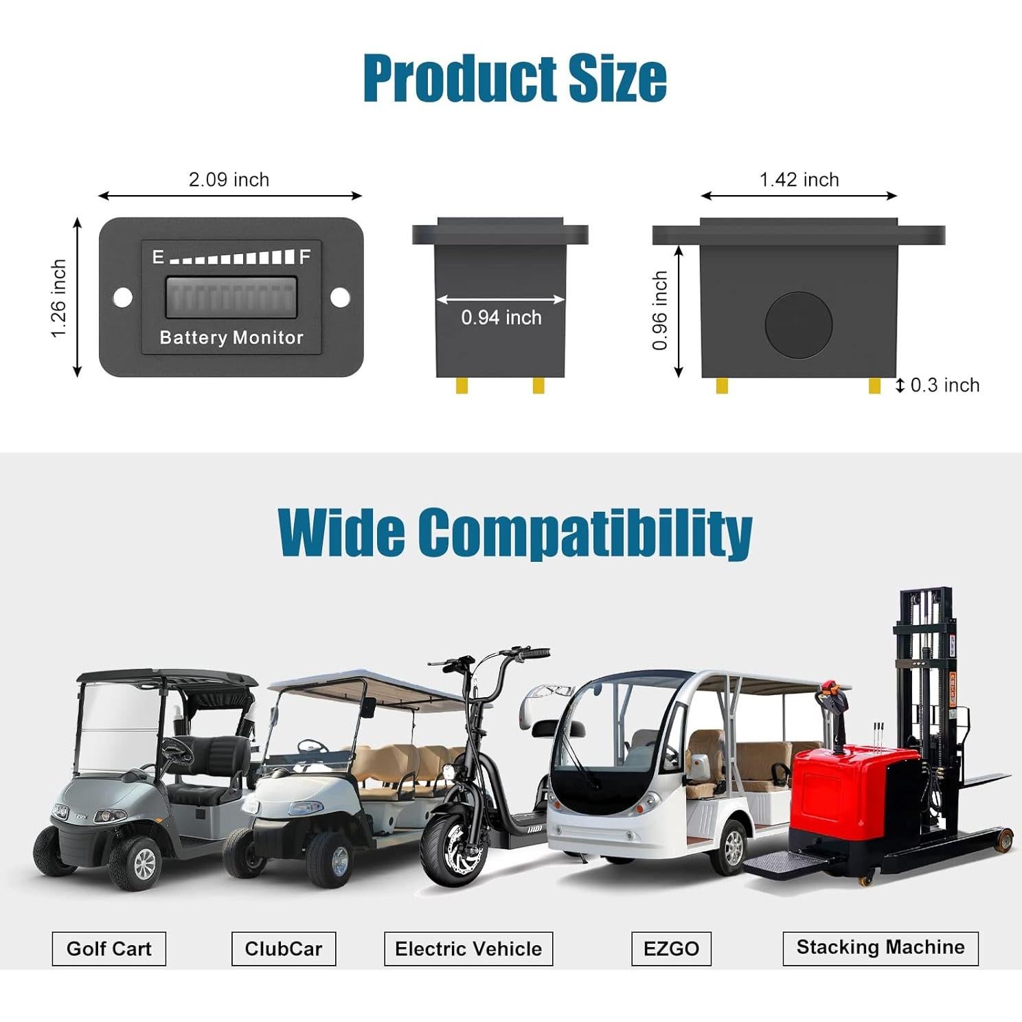 Medidor de Batería LED OBDResource 12V 24V 36V 48V 60V 72V