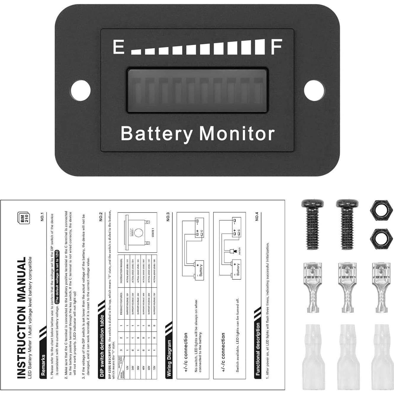 Medidor de Batería LED OBDResource 12V 24V 36V 48V 60V 72V