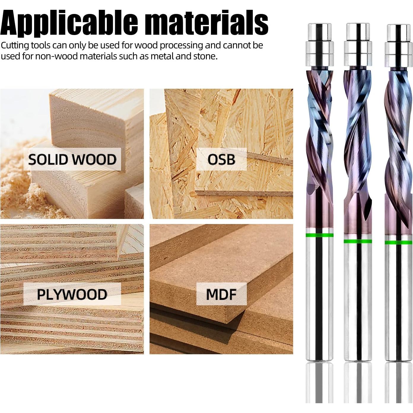 Bit de Fresado de Carburo Ganzoom 1/4" Corte Descendente