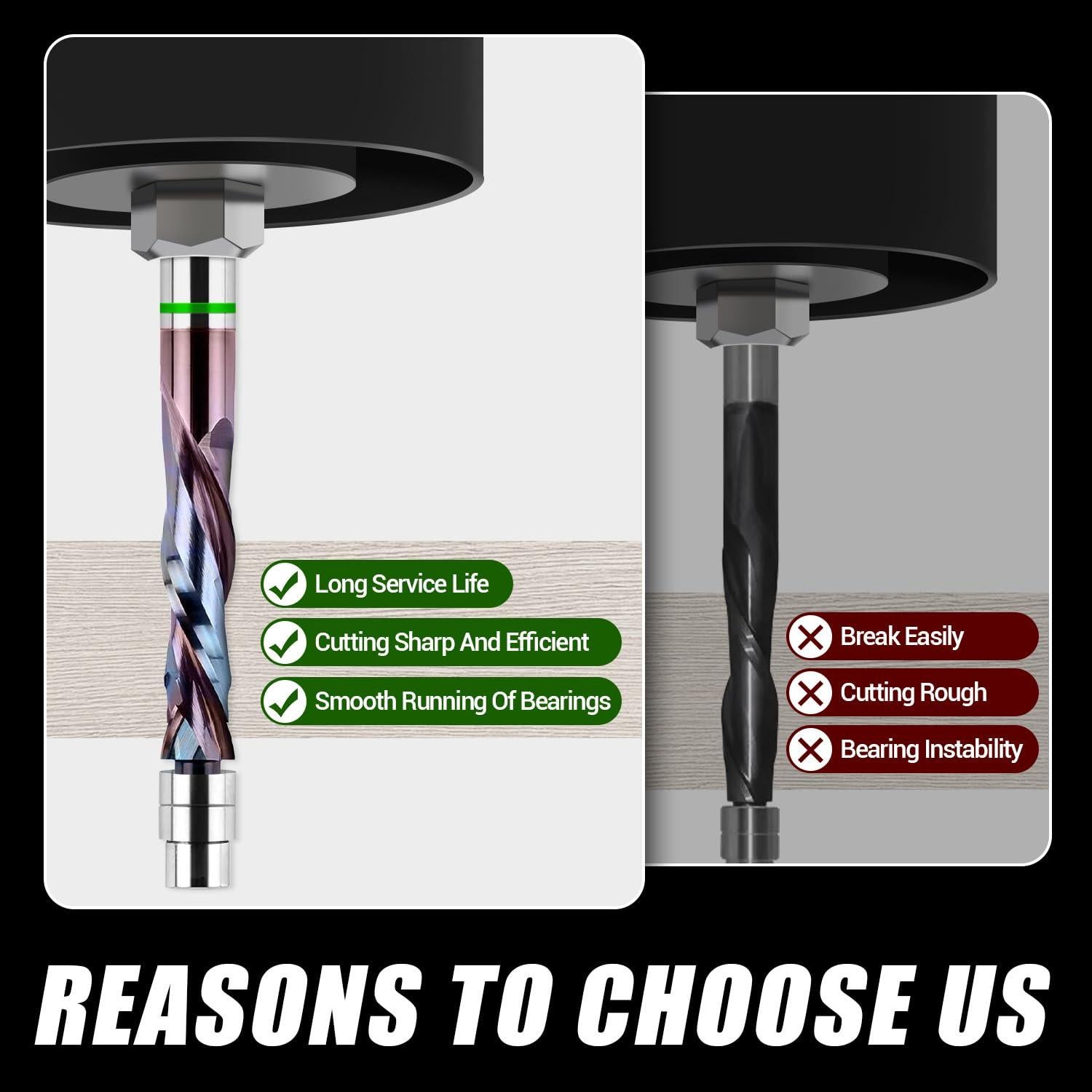 Bit de Fresado de Carburo Ganzoom 1/4" Corte Descendente