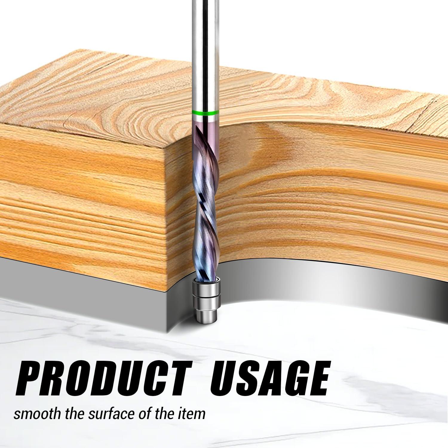 Bit de Fresado de Carburo Ganzoom 1/4" Corte Descendente