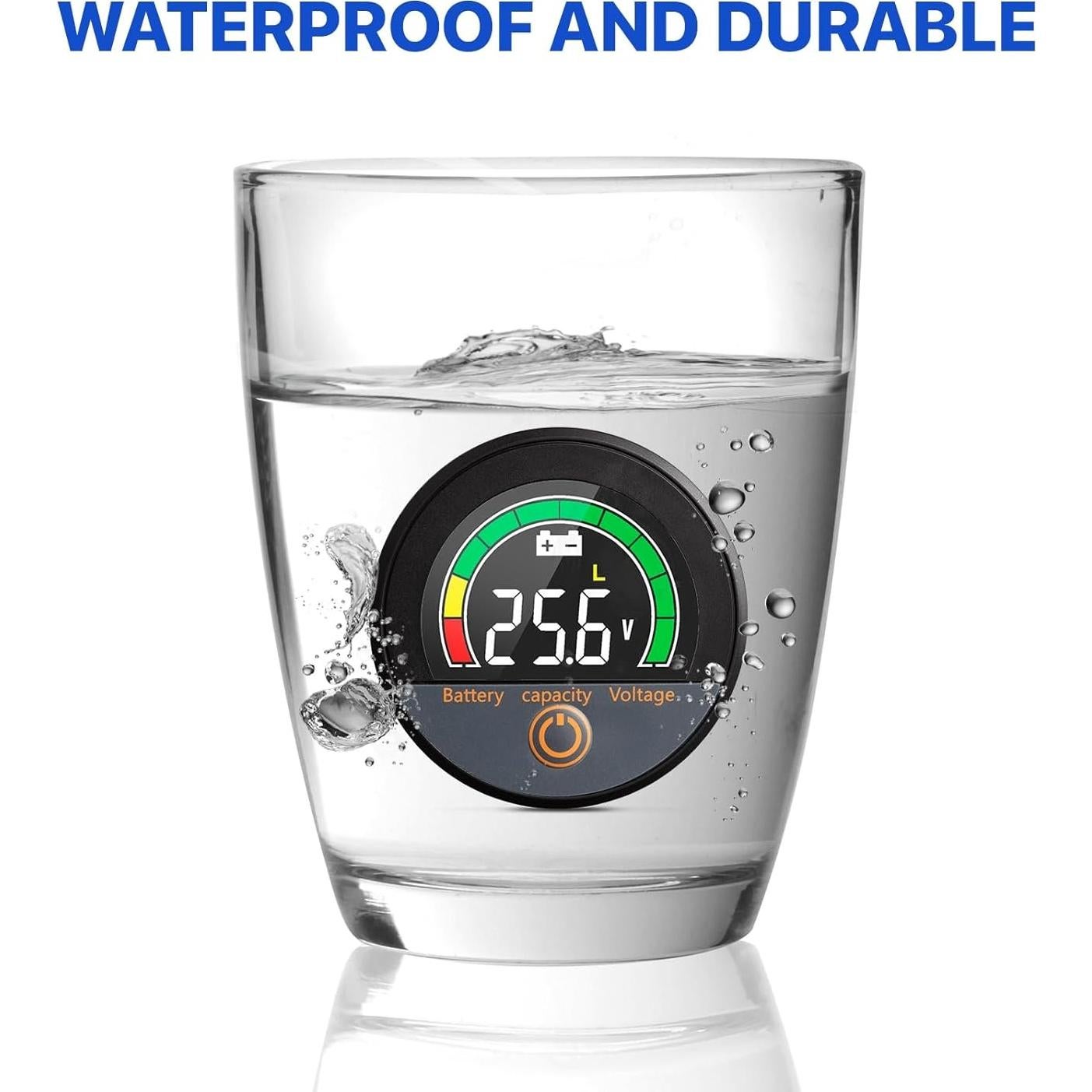 CoolschMax Medidor de Voltaje 12V-84V LCD Impermeable IP67