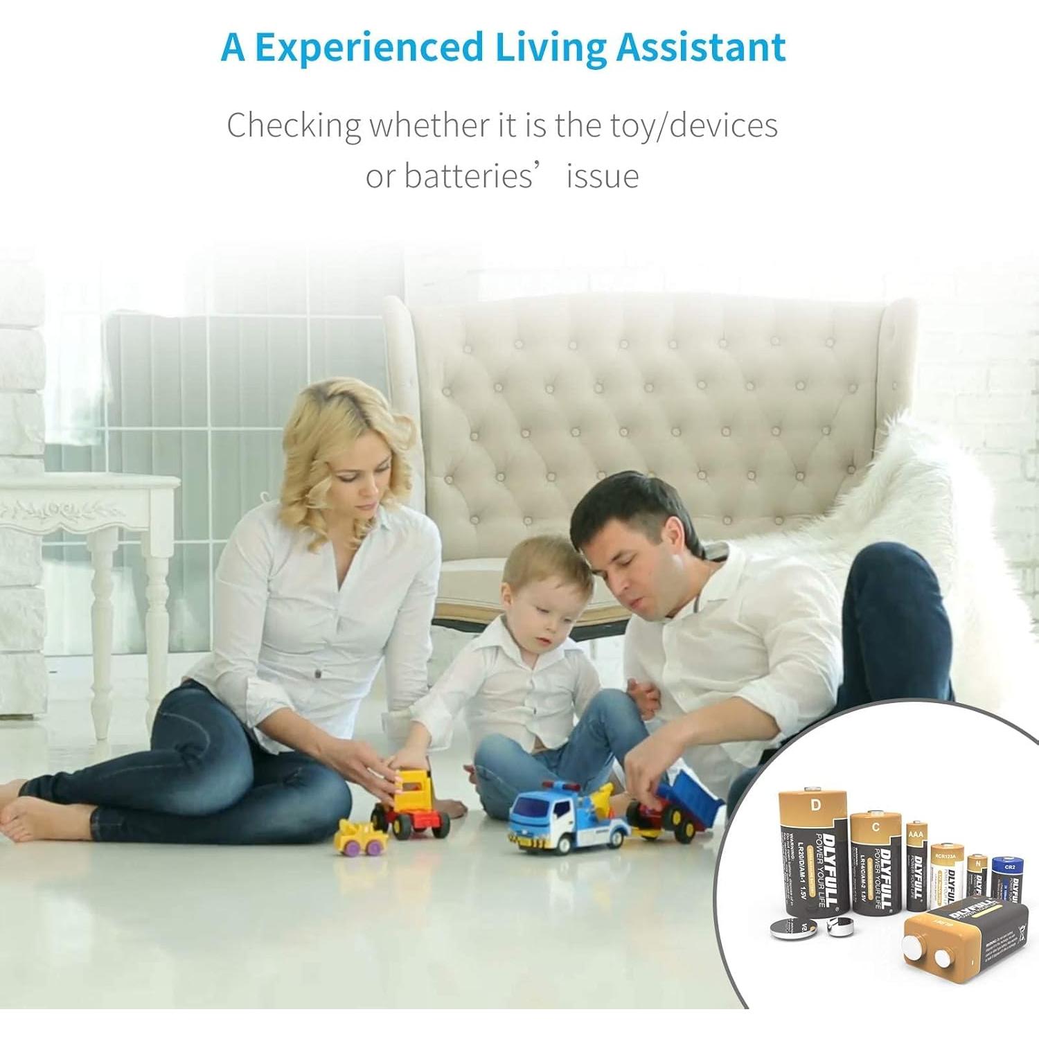 Probador de Baterías Dlyfull Universal LCD para AA AAA 9V