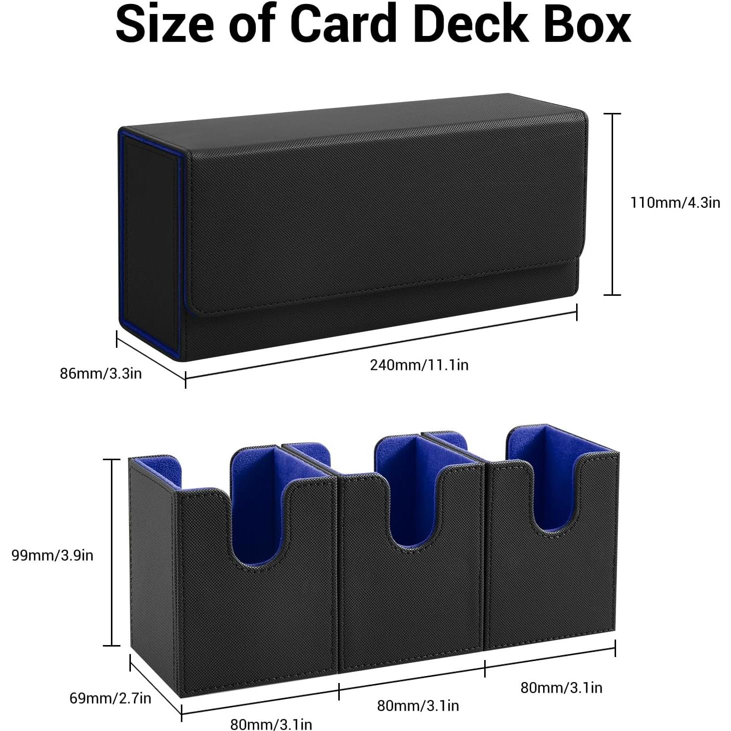 Caja de Almacenamiento de Cartas FOTEEMO 3 en 1 - Negro y Azul