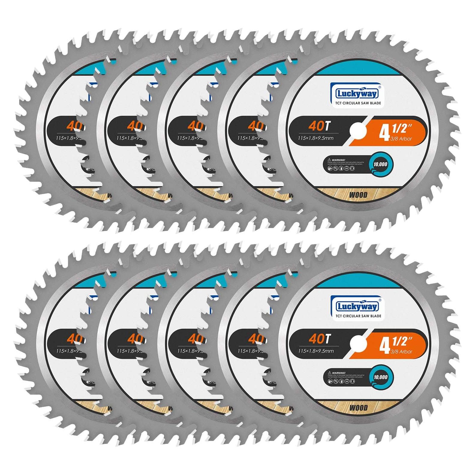 Luckyway Hoja de Sierra Circular 114mm 40T Corte Fino - Paquete 10