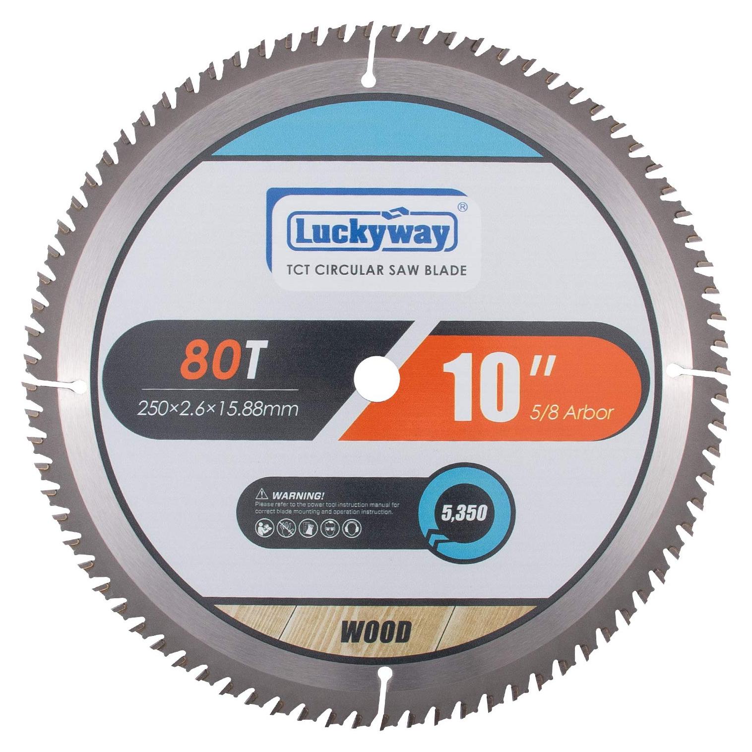 Cuchilla de Sierra Ingletadora 10" Luckyway 80T TCT para Madera