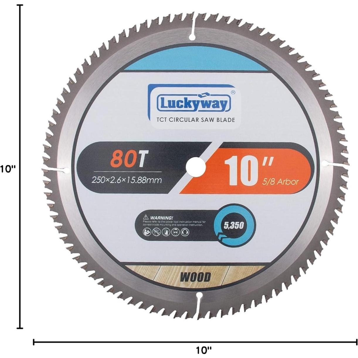 Cuchilla de Sierra Ingletadora 10" Luckyway 80T TCT para Madera