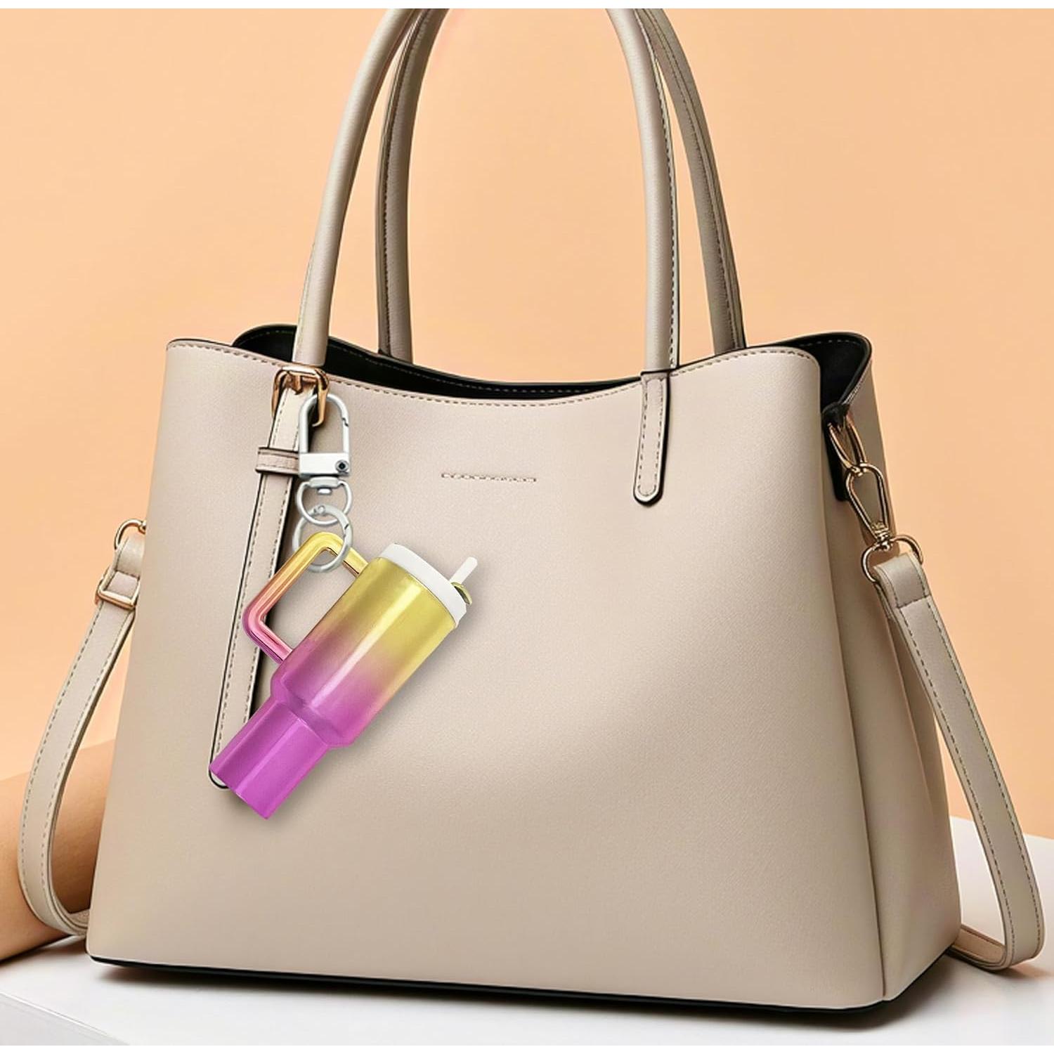 Llavero Mini Tumbler 2PCS para Mujeres - Azul Colorido y Oro