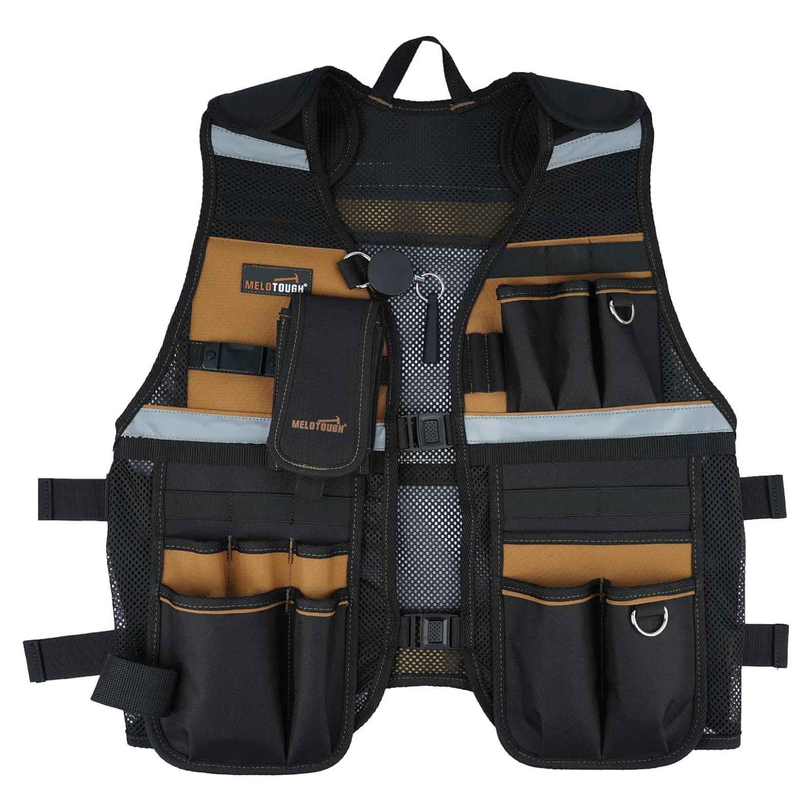 Chaleco de Herramientas MELOTOUGH Ajustable con 11 Bolsillos