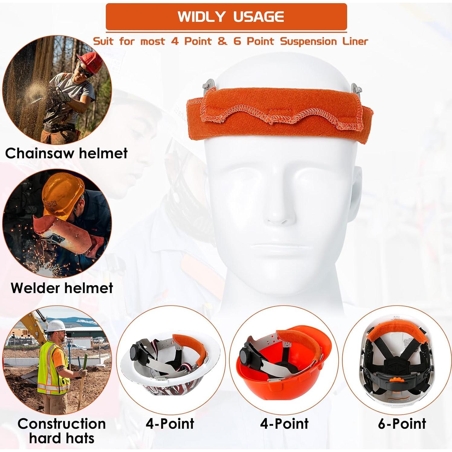 Banda de Sudor para Casco OCQOTAT 6 Piezas Algodón