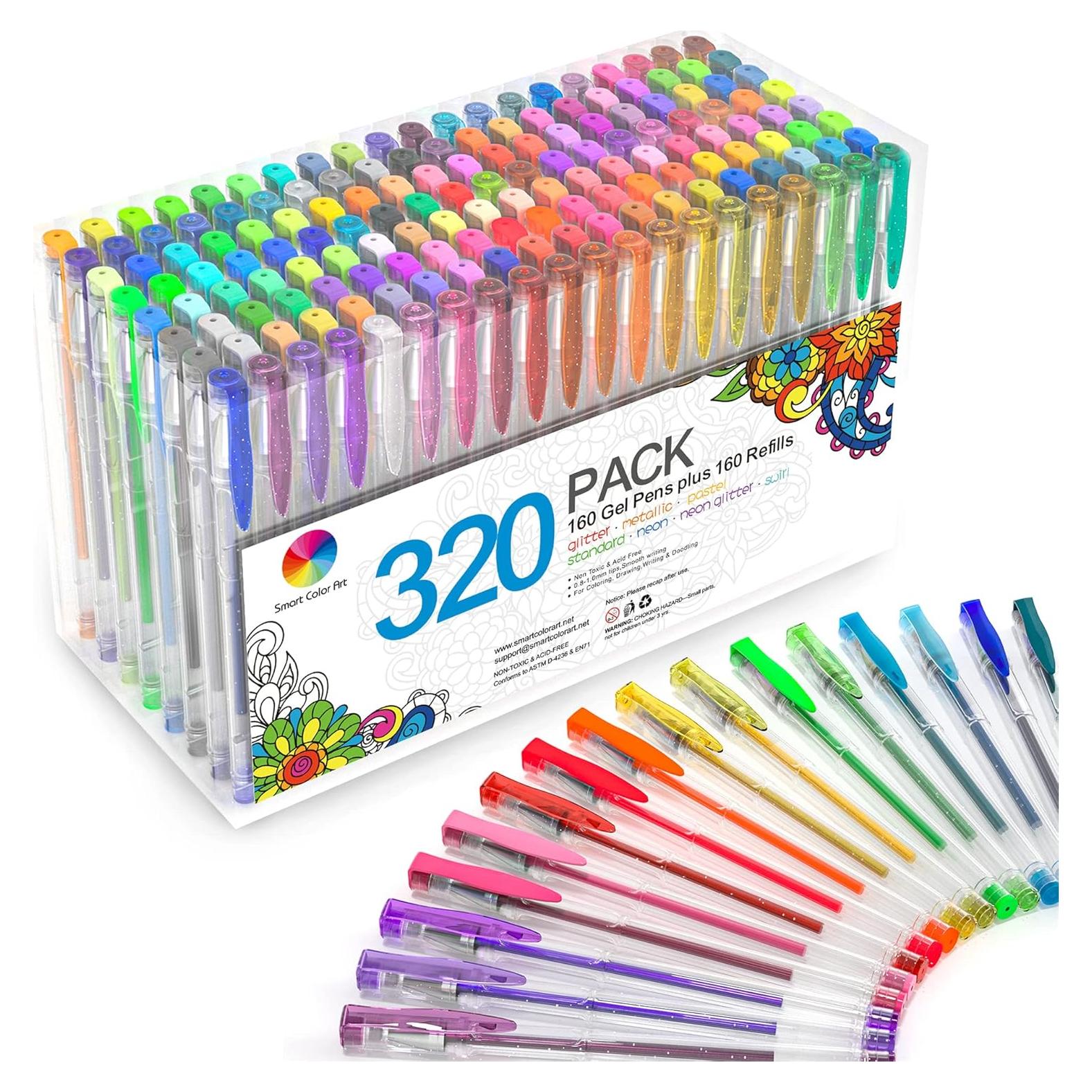 Juego de 320 bolígrafos de gel Smart Color Art 160 colores