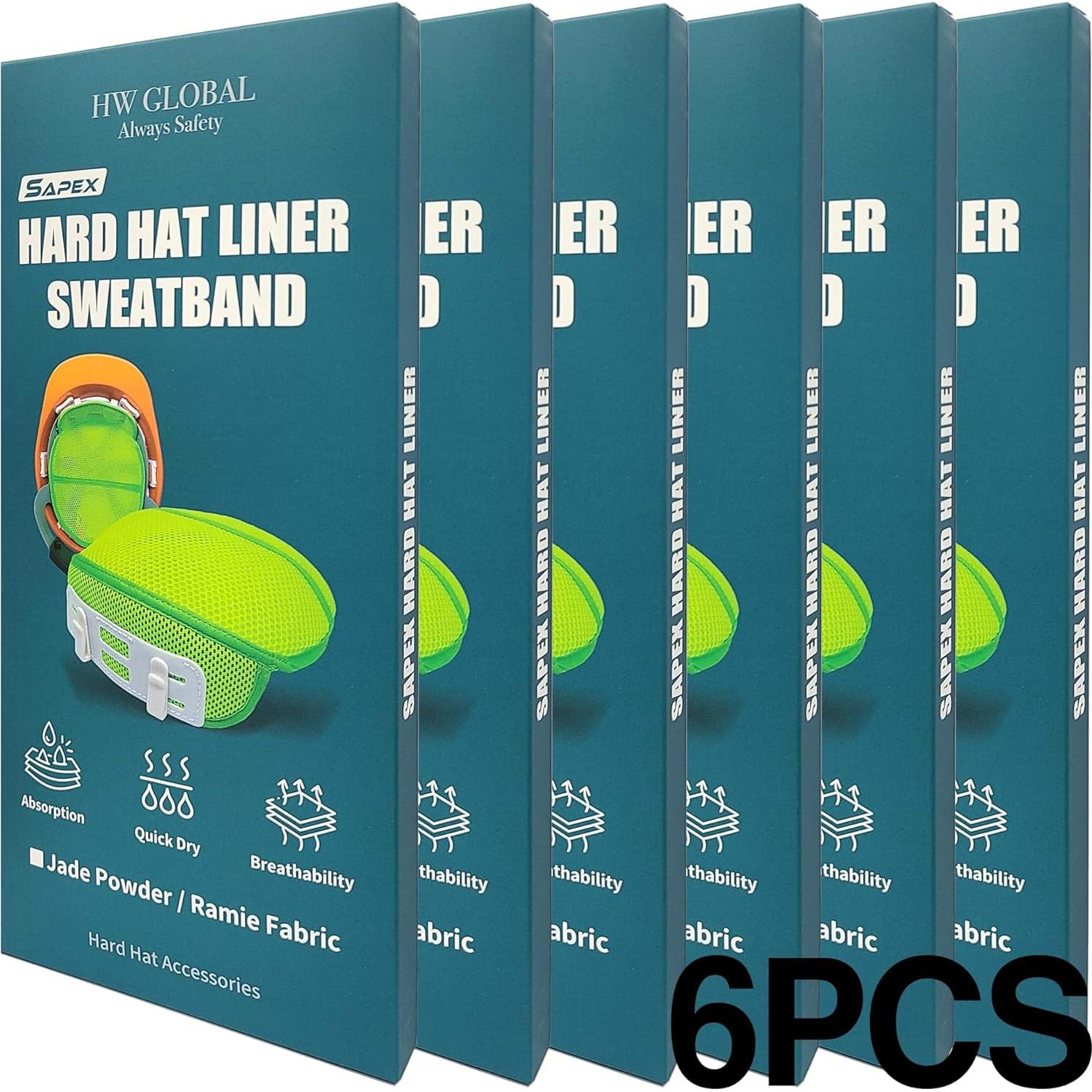 6PCS Banda de Sudor para Casco SAFE119 Lavable Absorbente