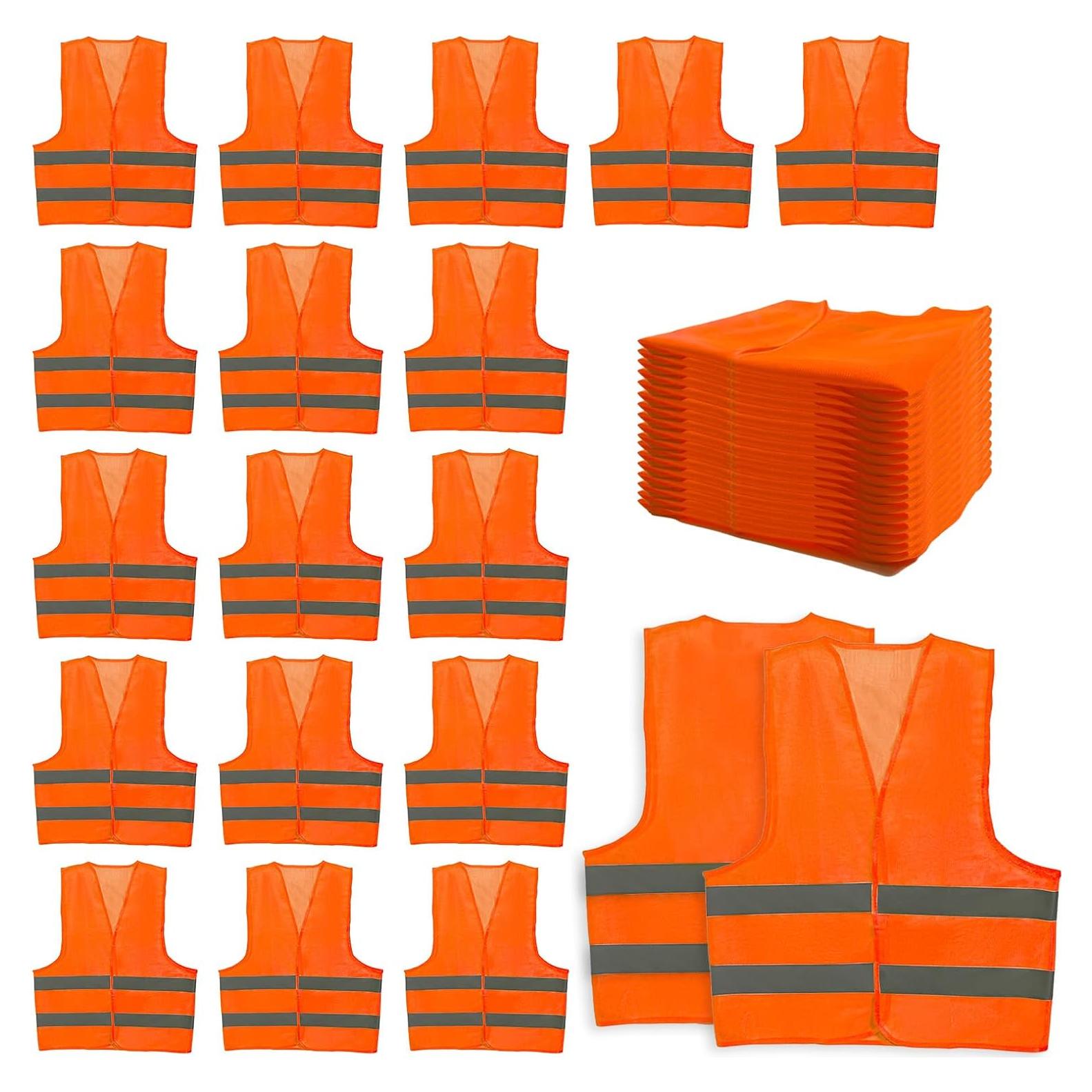 Paquete de 36 Chalecos de Seguridad Reflectantes Naranja