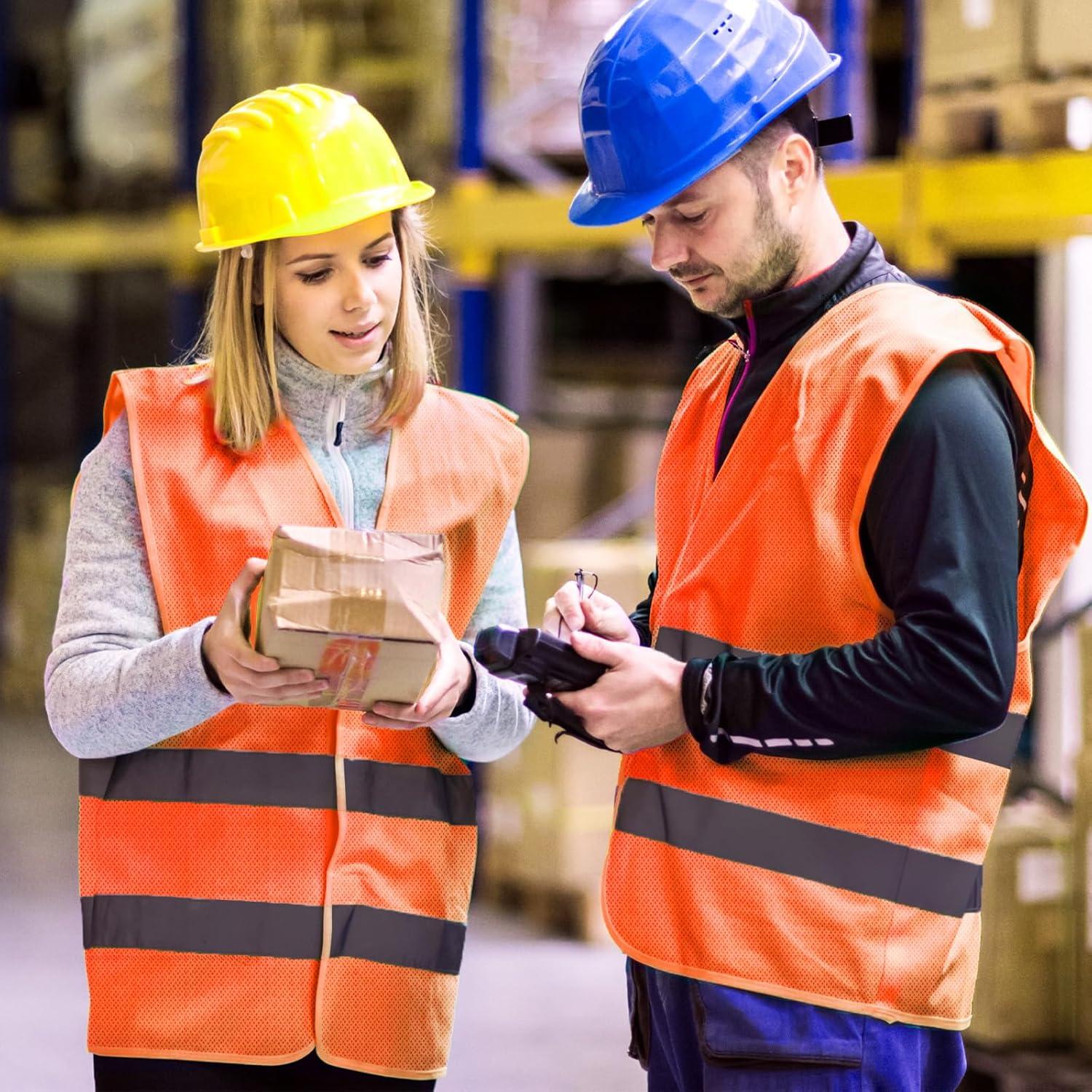 Paquete de 36 Chalecos de Seguridad Reflectantes Naranja