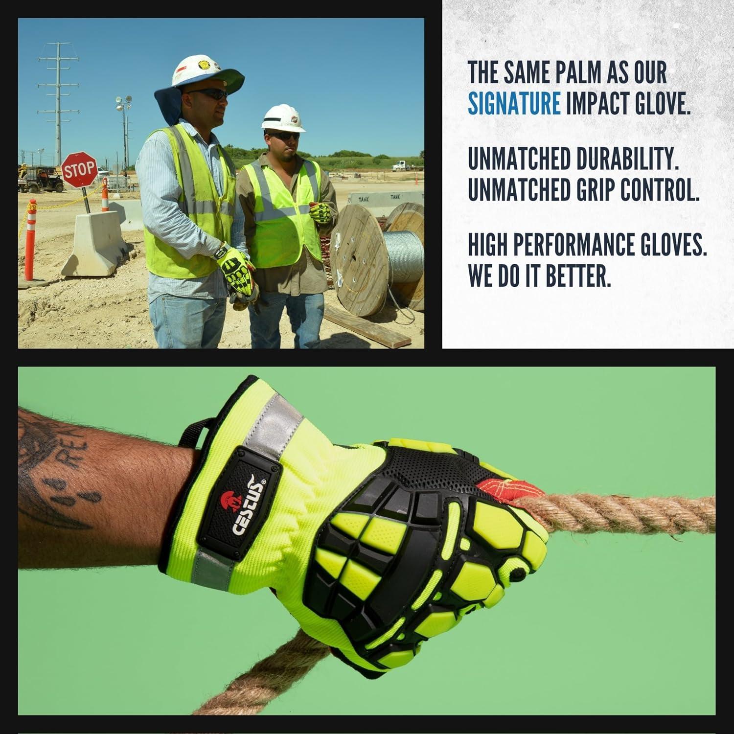 Guantes de Trabajo Pesados Cestus HandMax, Negro, Grande