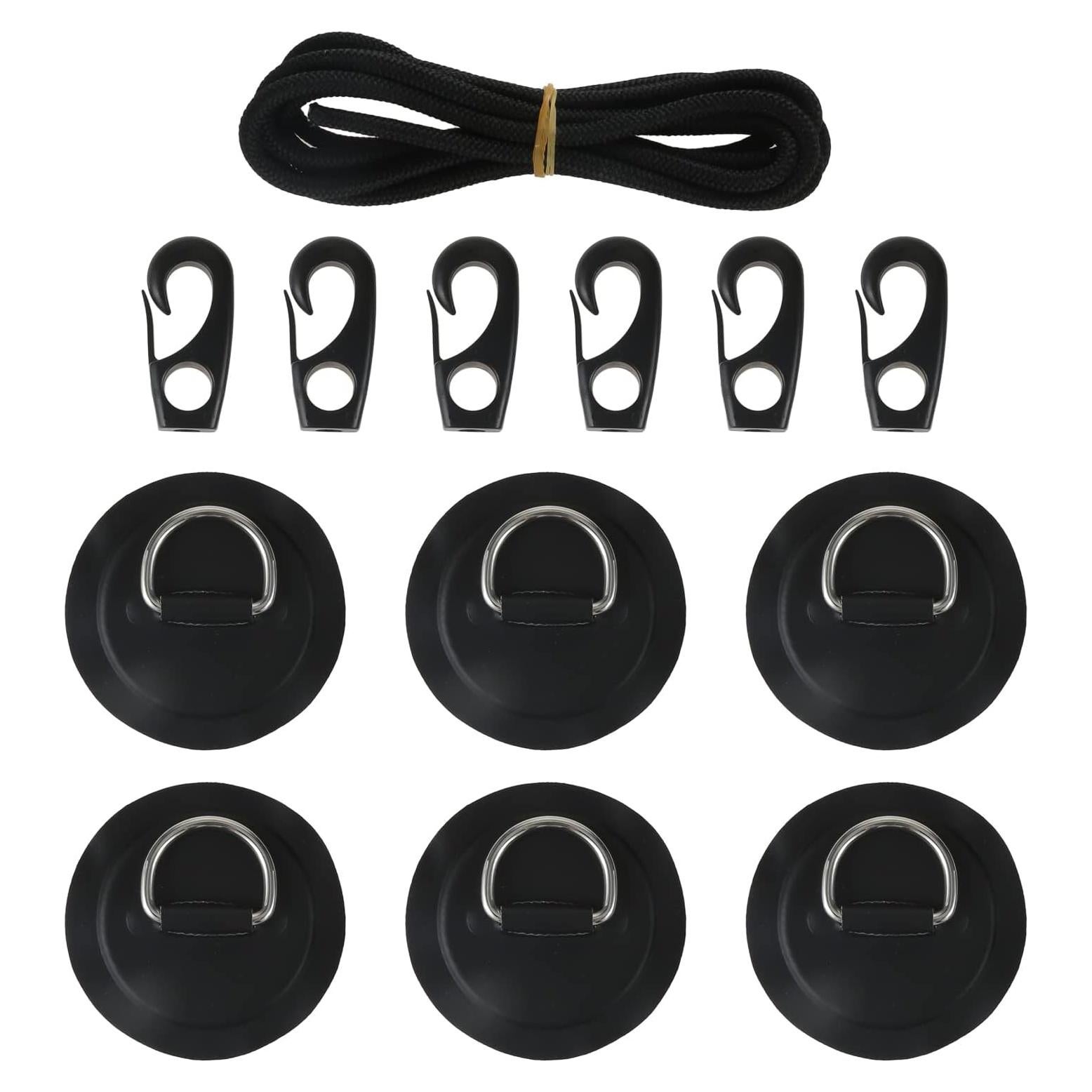 Yetaha Kit de Anclaje 6 Anillos D Acero Inoxidable y Cuerda 2.5m