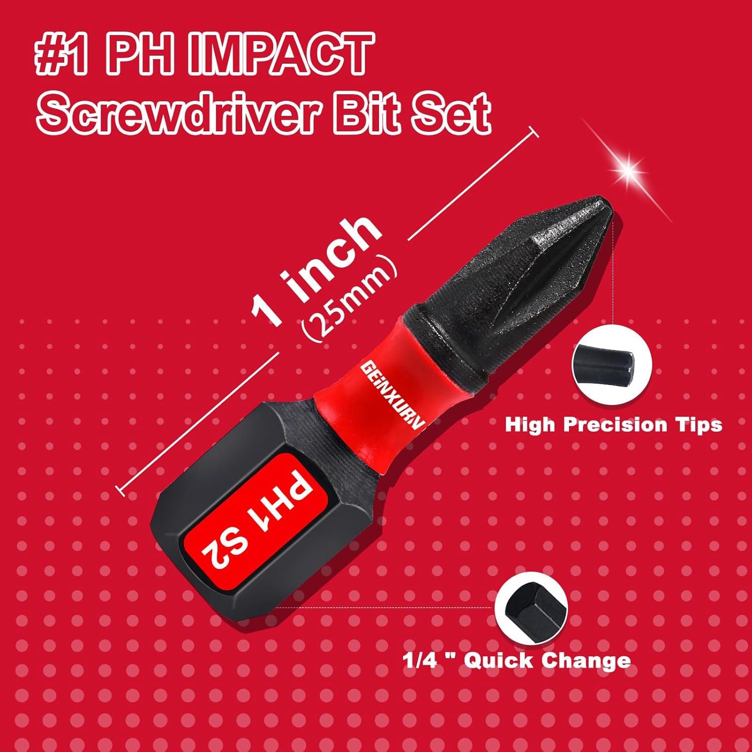 Juego de 15 Bits de Destornillador PH1 1" GEINXURN S2