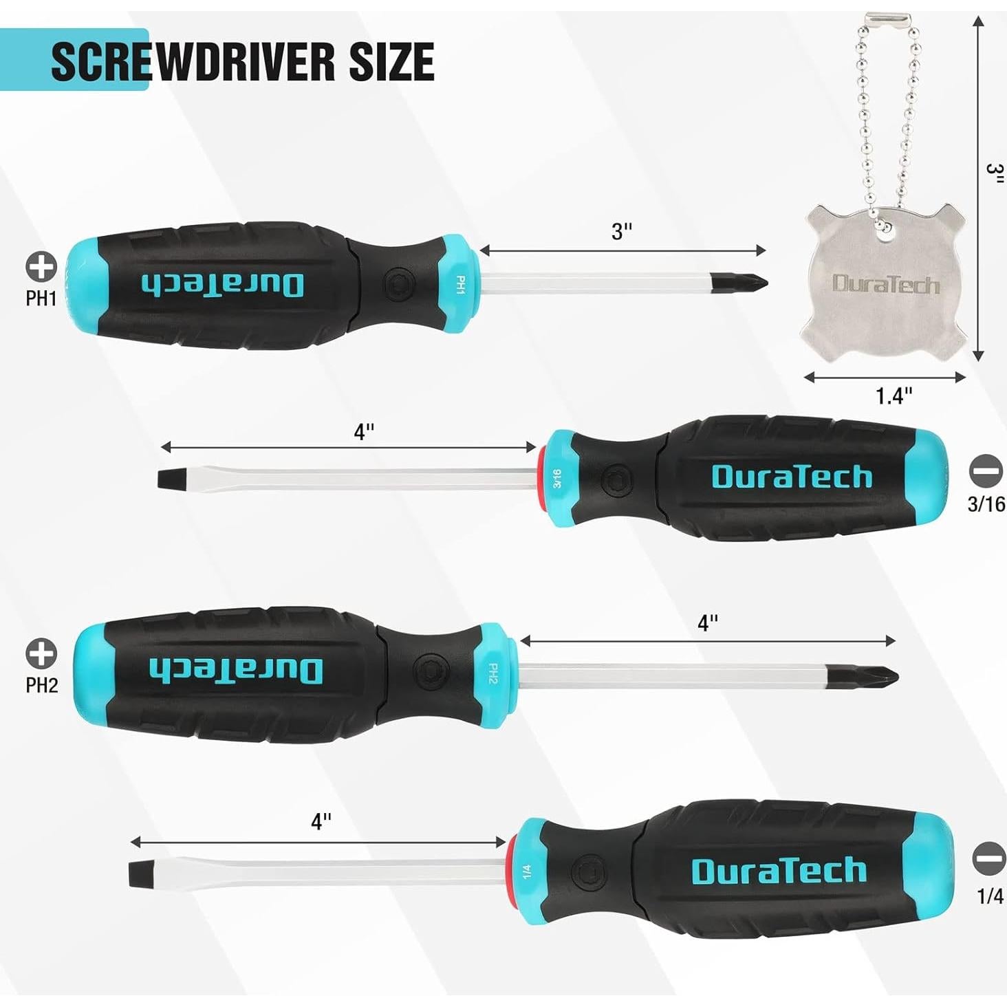 Juego de Destornilladores Magnéticos DURATECH 5 Pcs con Bandeja